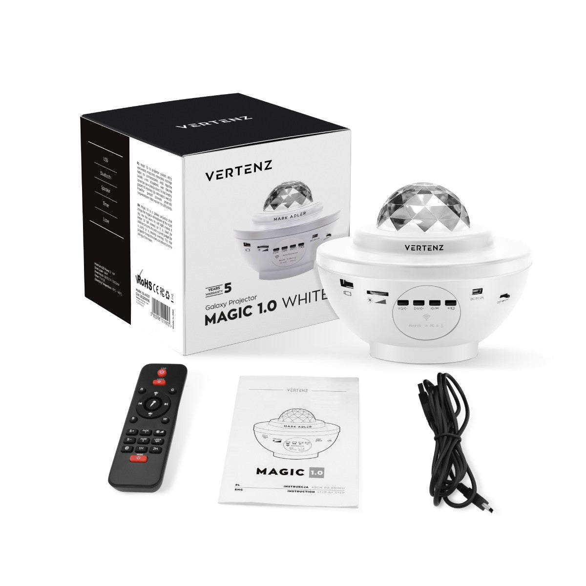 Proyector de estrellas VERTENZ Magic 10 White