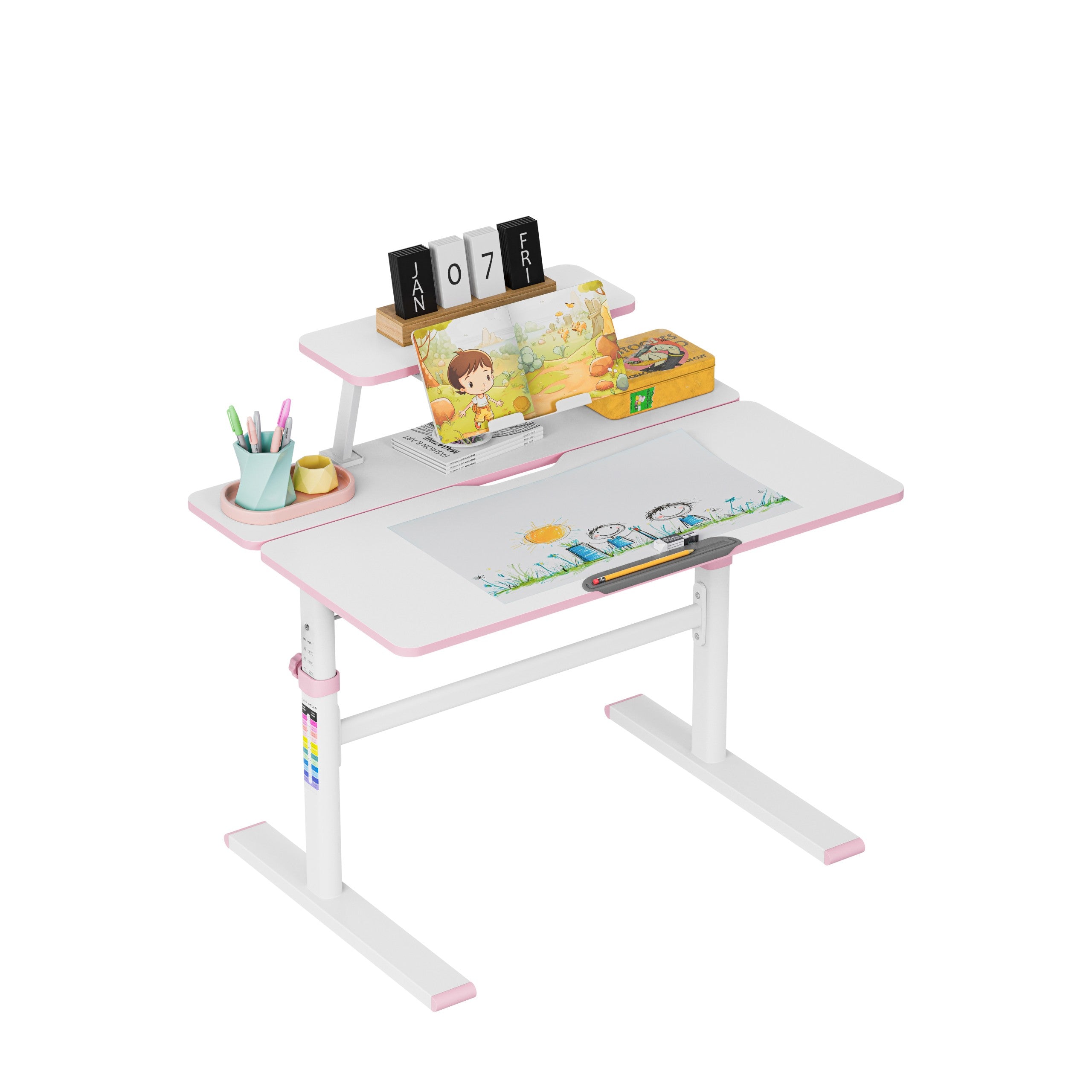 Escritorio infantil regulable Mark Adler Study 3.7 Pink de 90 cm