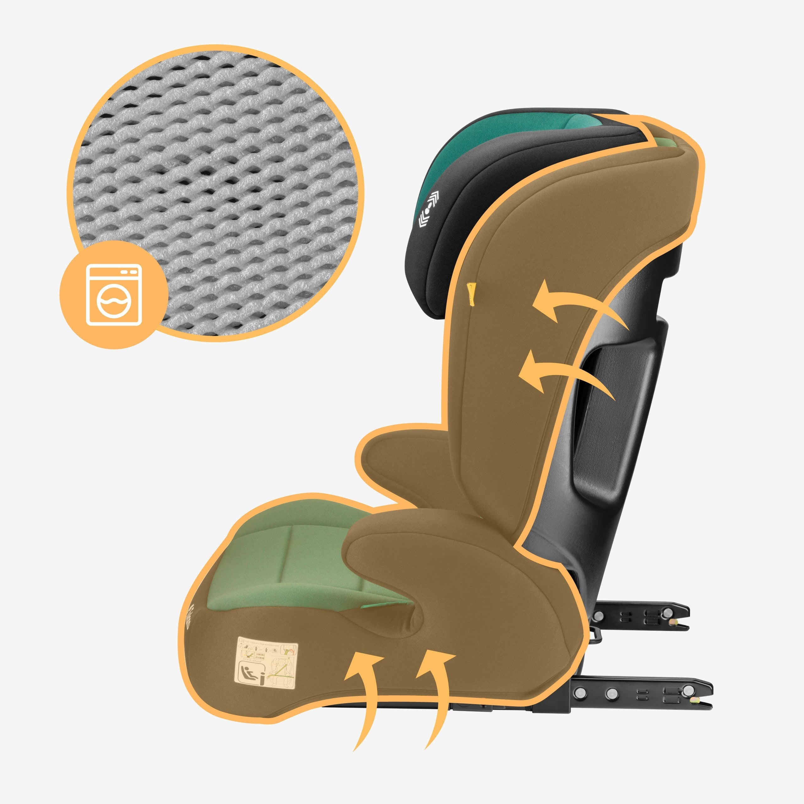 OUTLET Silla de coche para niños 2 en 1, de 100 a 150 cm, Joy 45 Green I-Size