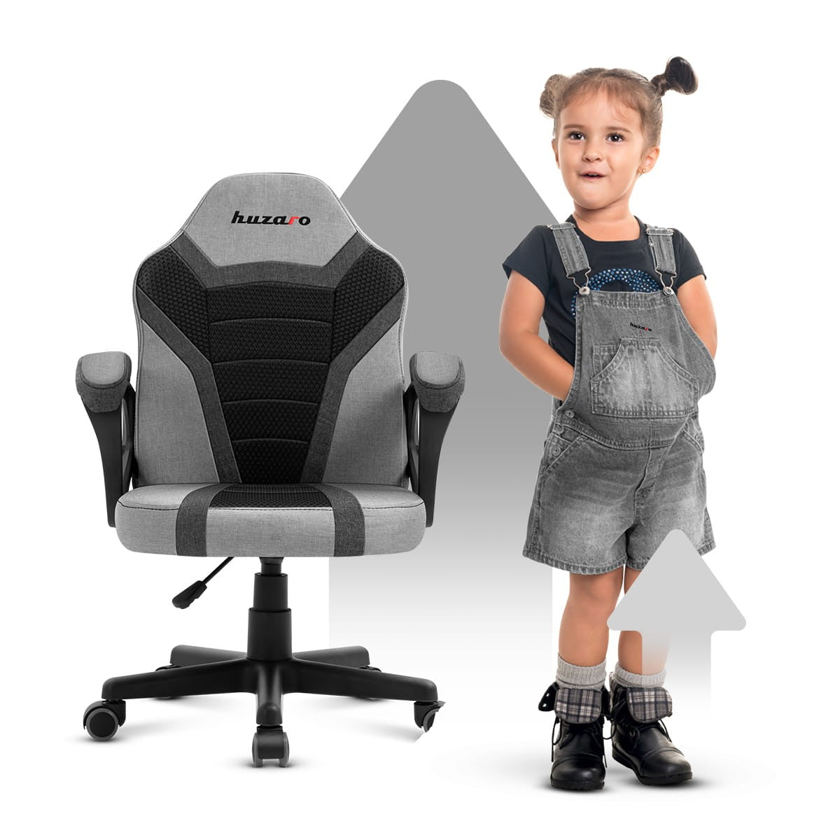 OUTLET Sillón gaming para niños HUZARO RANGER 1.0 Grey Mesh