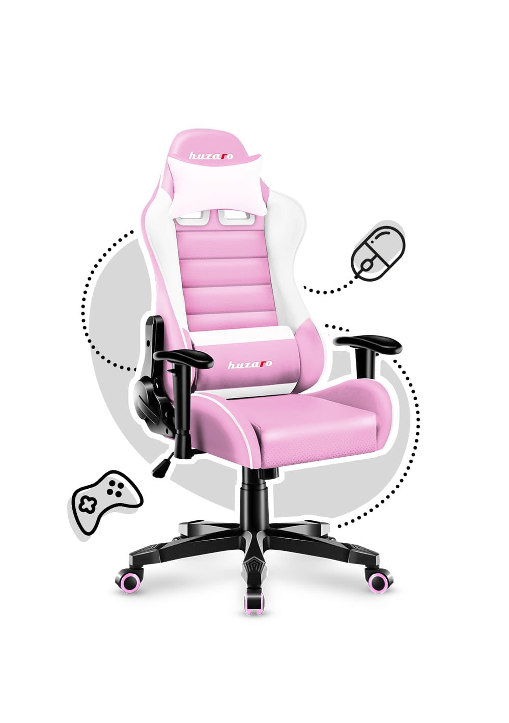 OUTLET Sillón gaming para niños HUZARO RANGER 6.0 Rosa