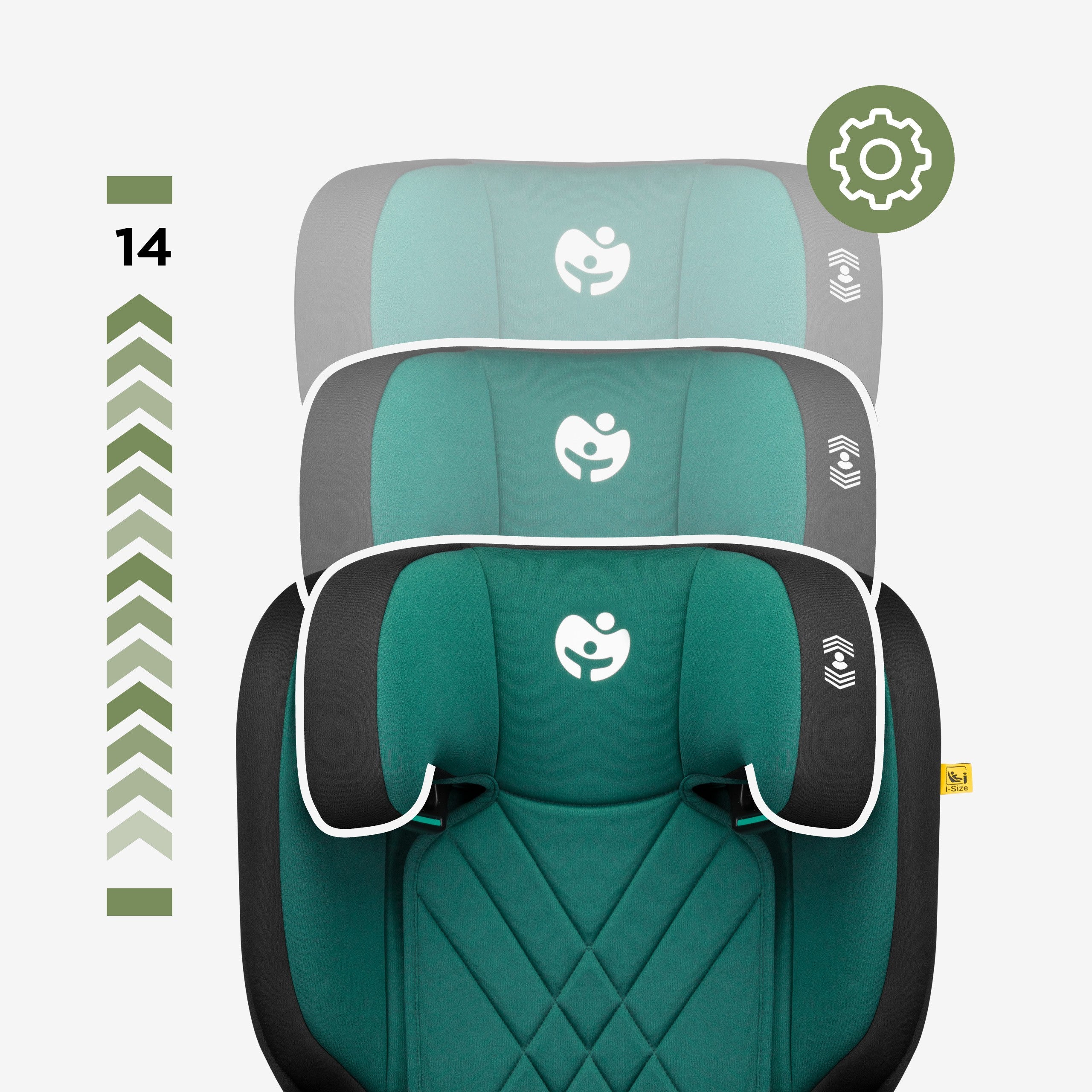 Silla de coche para niños 2 en 1, de 100 a 150 cm, Joy 45 Green I-Size