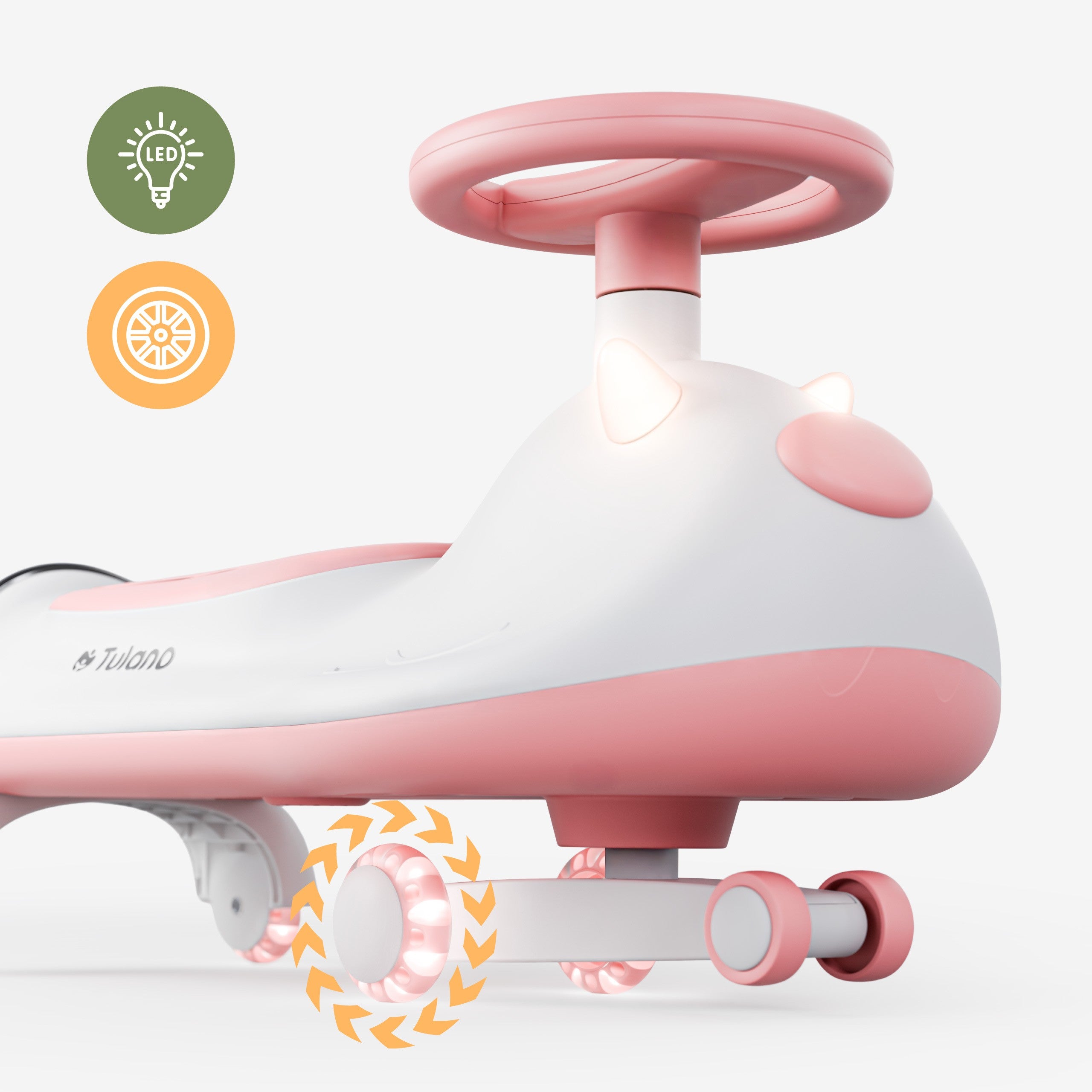 Cochecito infantil por gravedad con luces LED Tulano Focus 45 Pink