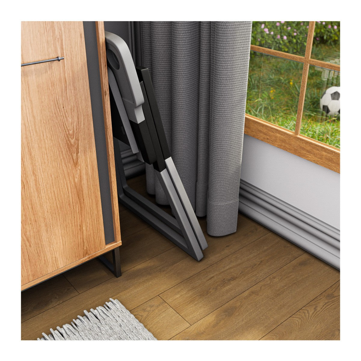 Trona de plástico Tulano Morsel 25 Gris Negro