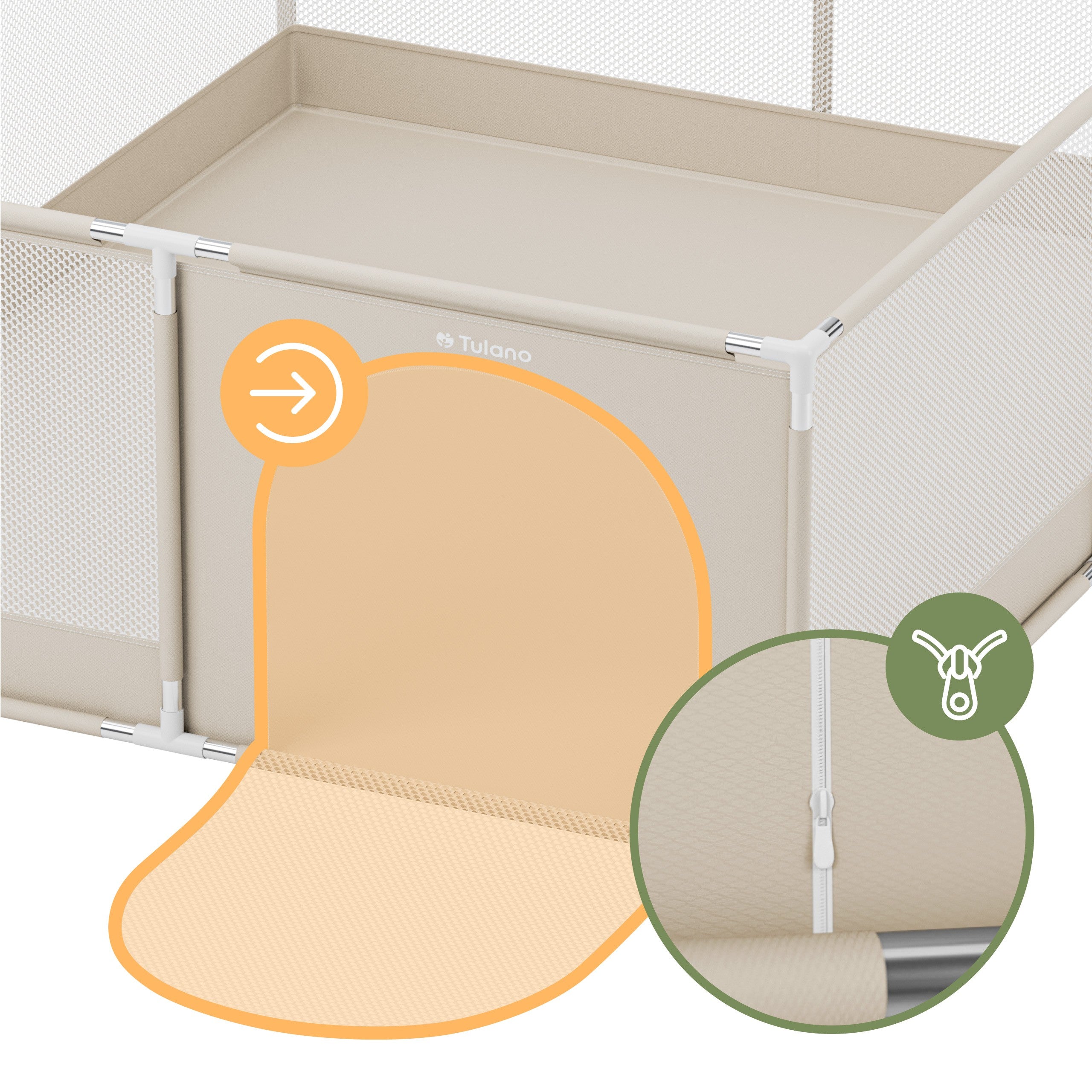 Parque infantil Tulano Cozy 25 Beige - 150 cm