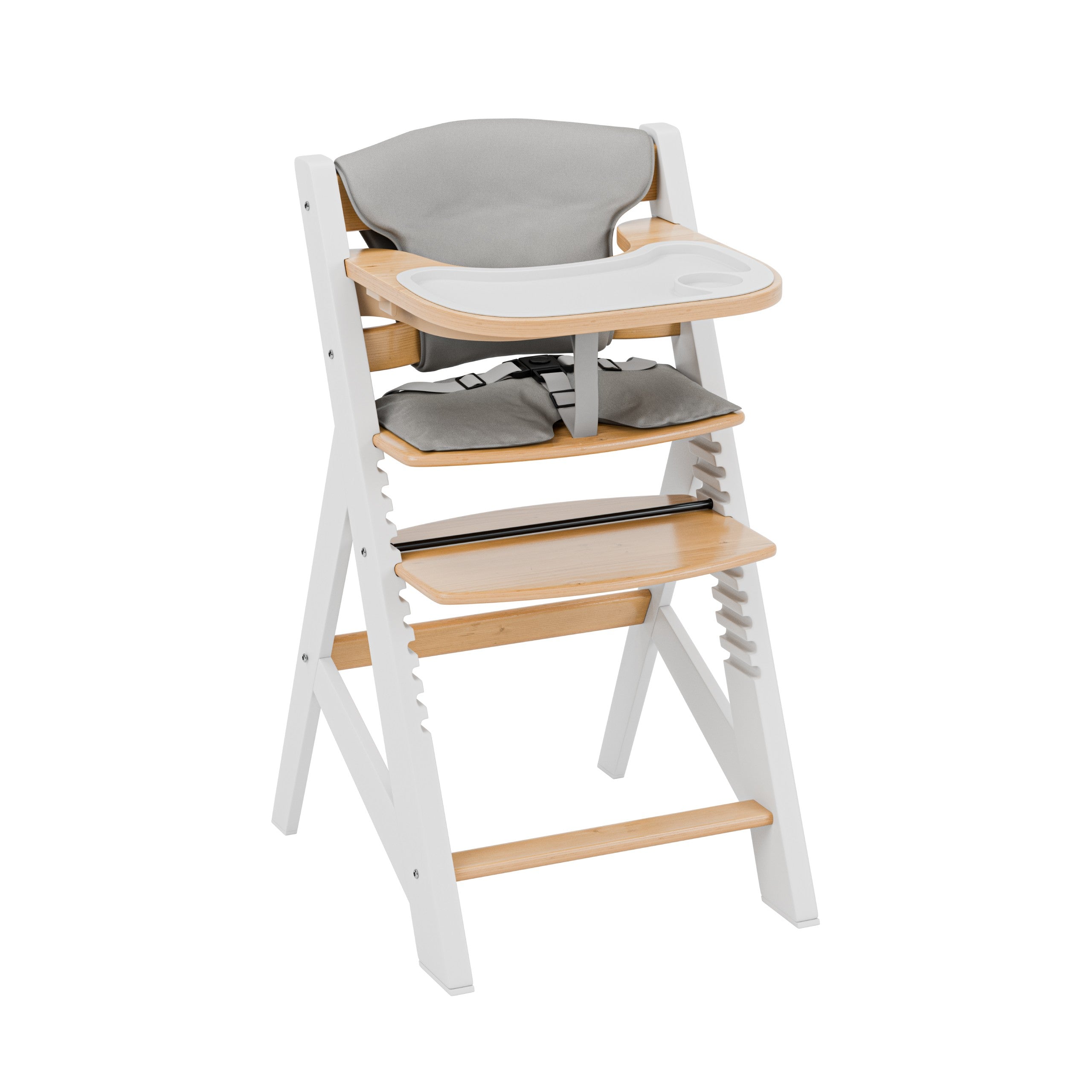 Trona de madera Tulano Morsel 40 Blanco-Natural