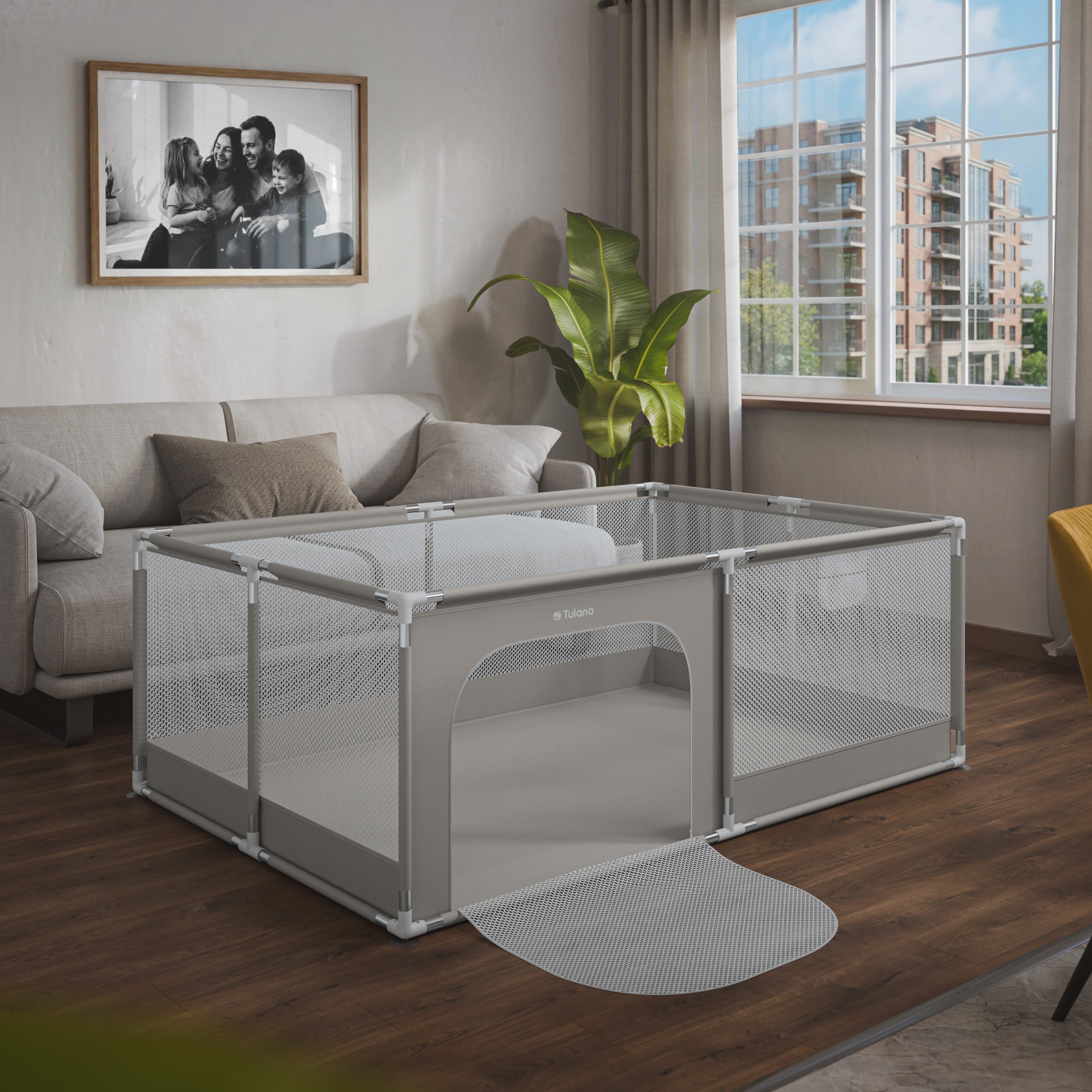 Parque infantil Tulano Cozy 22 Grey - 180 cm