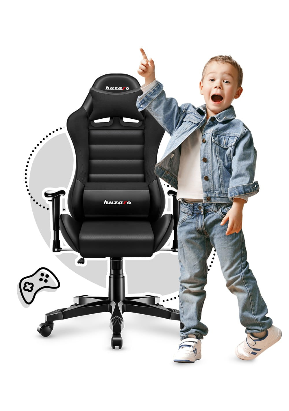 Sillón gaming para niños HUZARO RANGER 6.0 Negro
