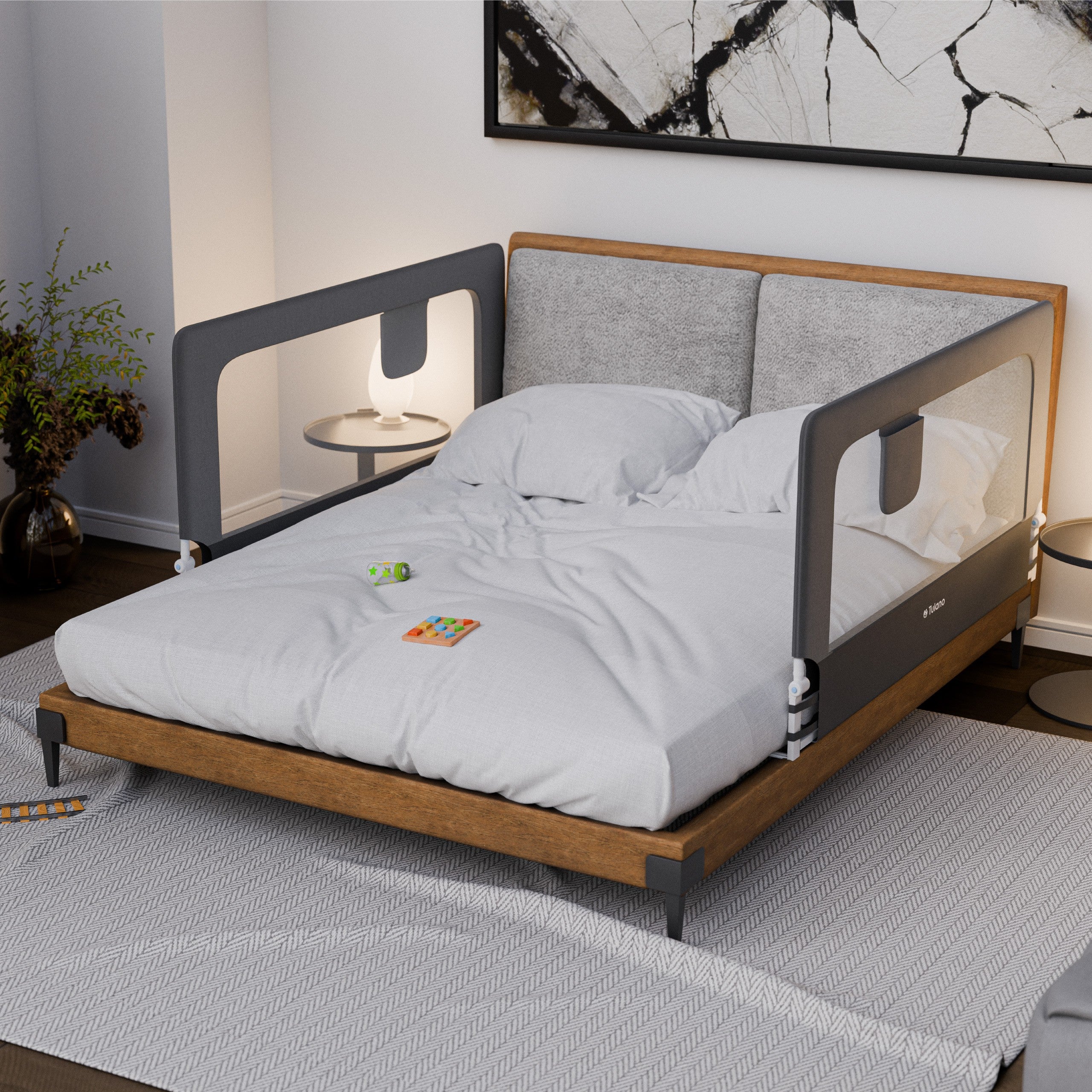 Barandilla de seguridad para cama de 150 cm Tulano Cover 25 Grey
