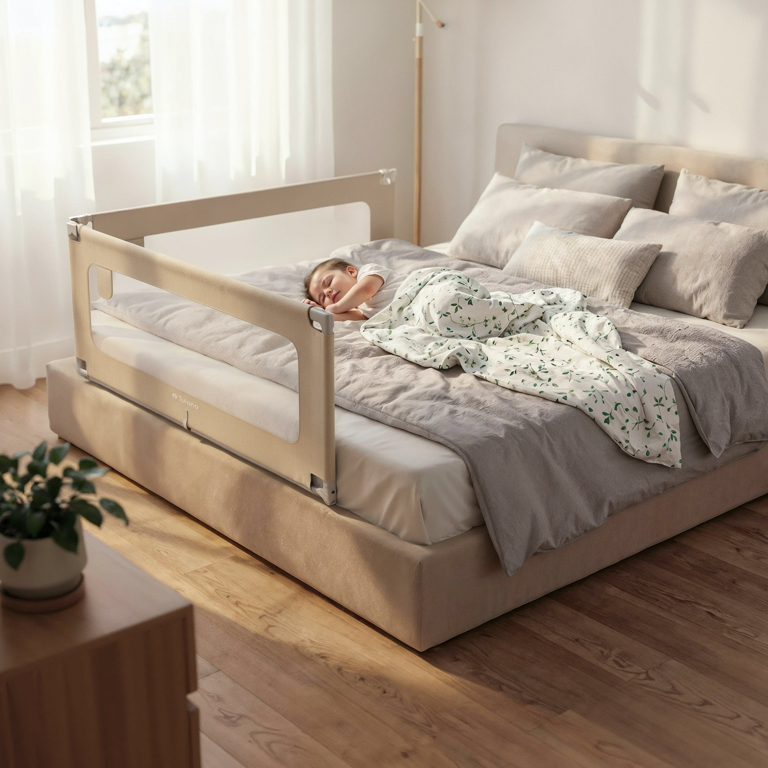 Barandilla de seguridad para cama de 200 cm Tulano Cover 40 Beige