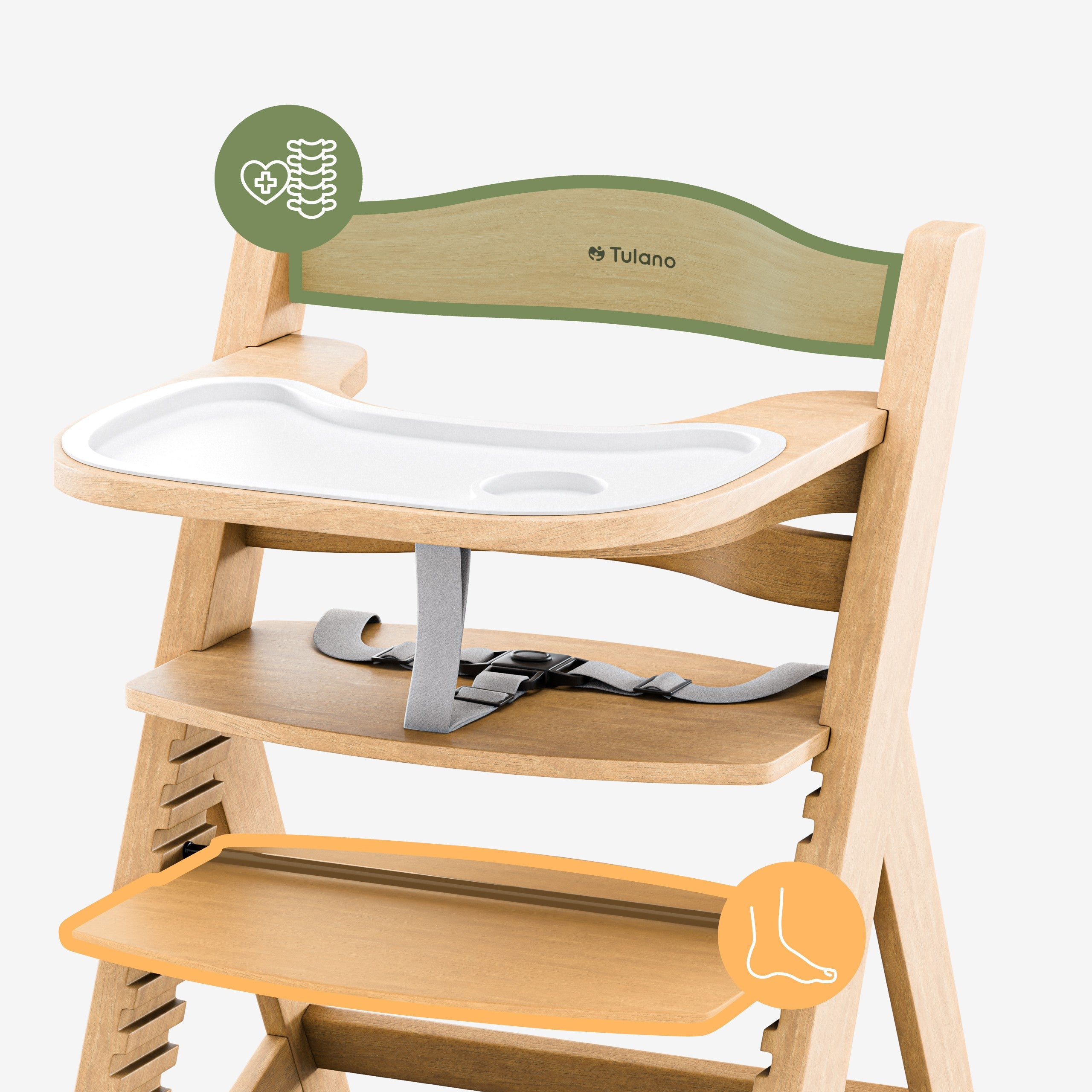Trona de madera Tulano Morsel 40 Natural