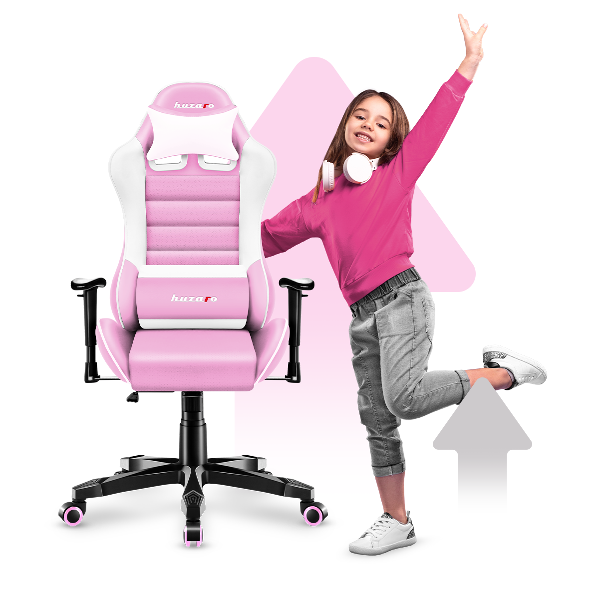 OUTLET Sillón gaming para niños HUZARO RANGER 6.0 Rosa