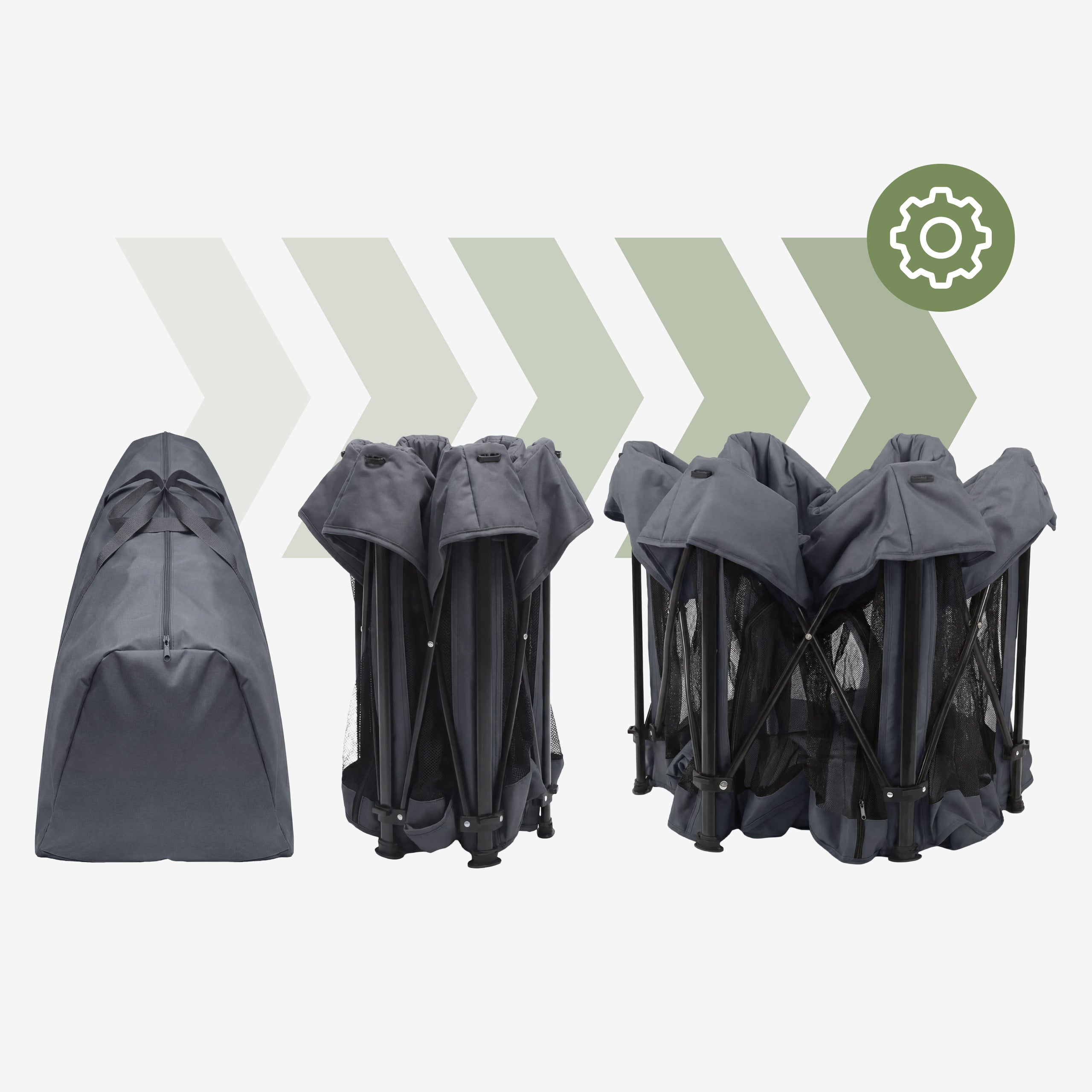 Parque plegable para bebés Tulano Cozy 30 Graphite