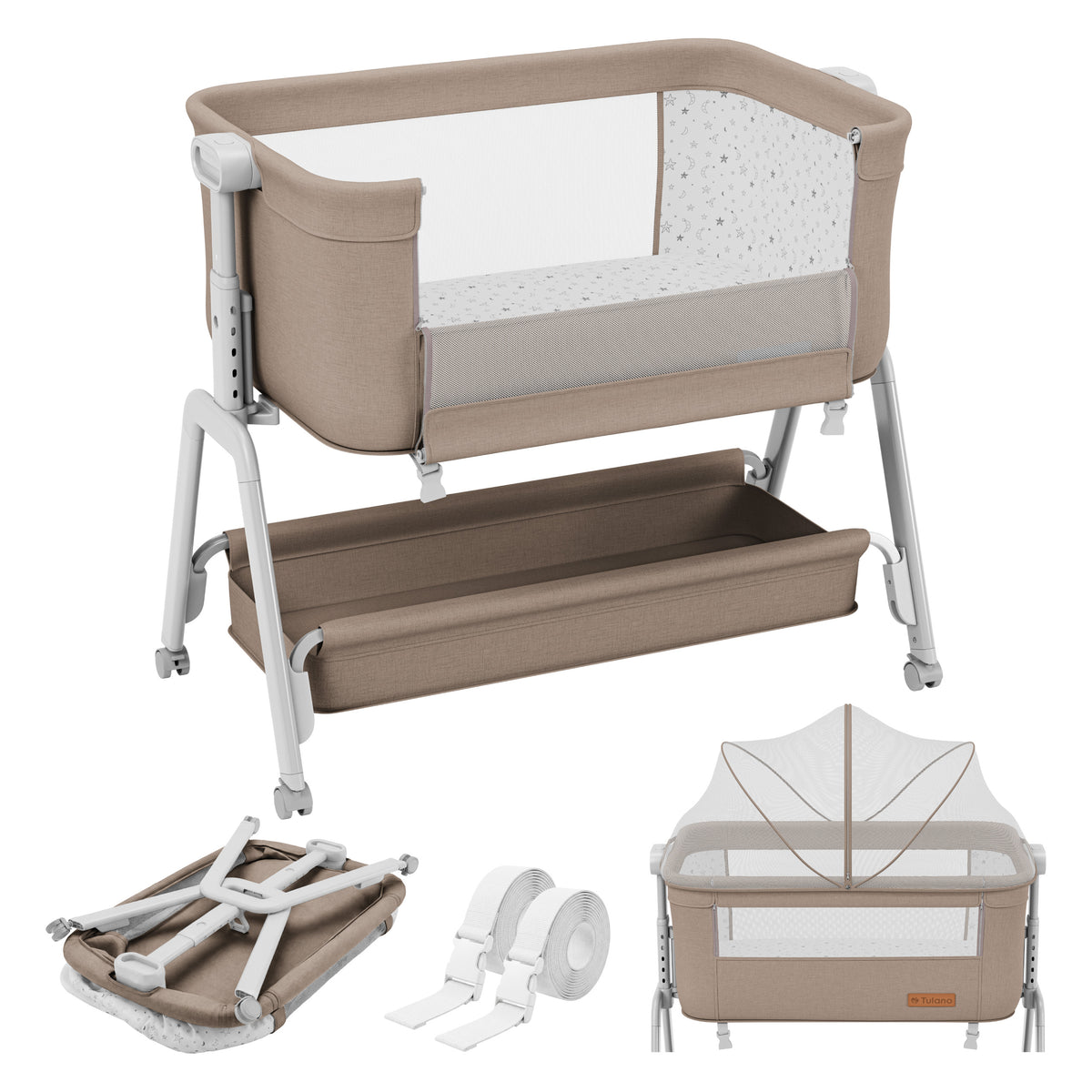 Cuna de colecho 3 en 1 Tulano Dream 50 Taupe