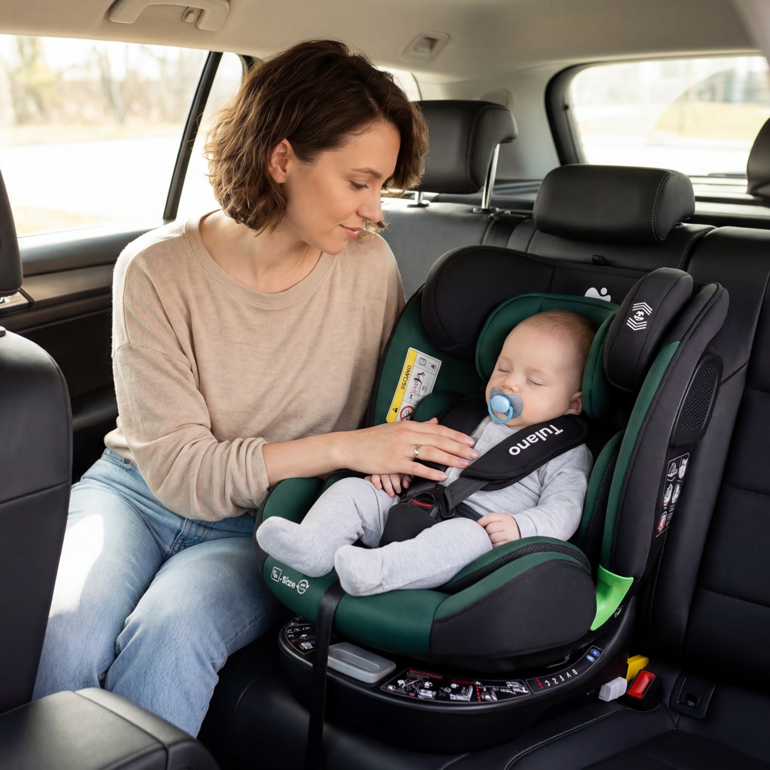 Silla de coche giratoria Tulano Loom 35 Negro Verde