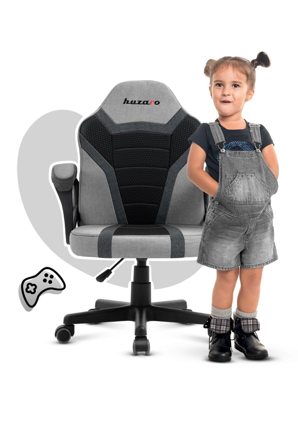 OUTLET Sillón gaming para niños HUZARO RANGER 1.0 Grey Mesh