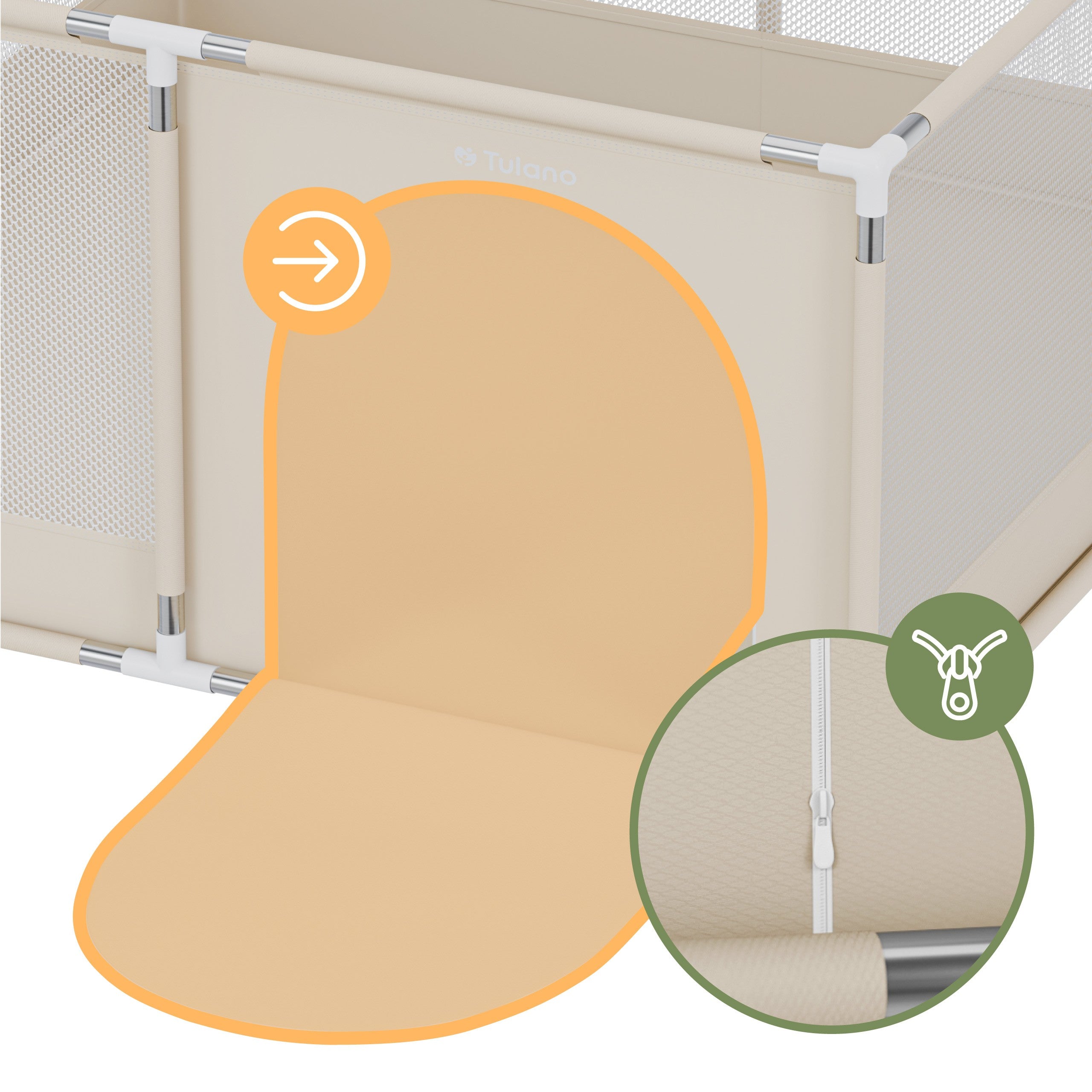 Parque infantil Tulano Cozy 20 Beige - 130 cm