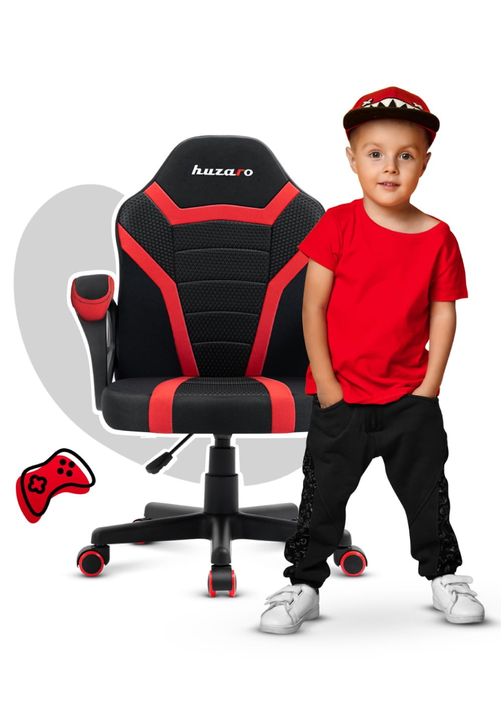 Sillón gaming para niños HUZARO RANGER 1.0 Red Mesh