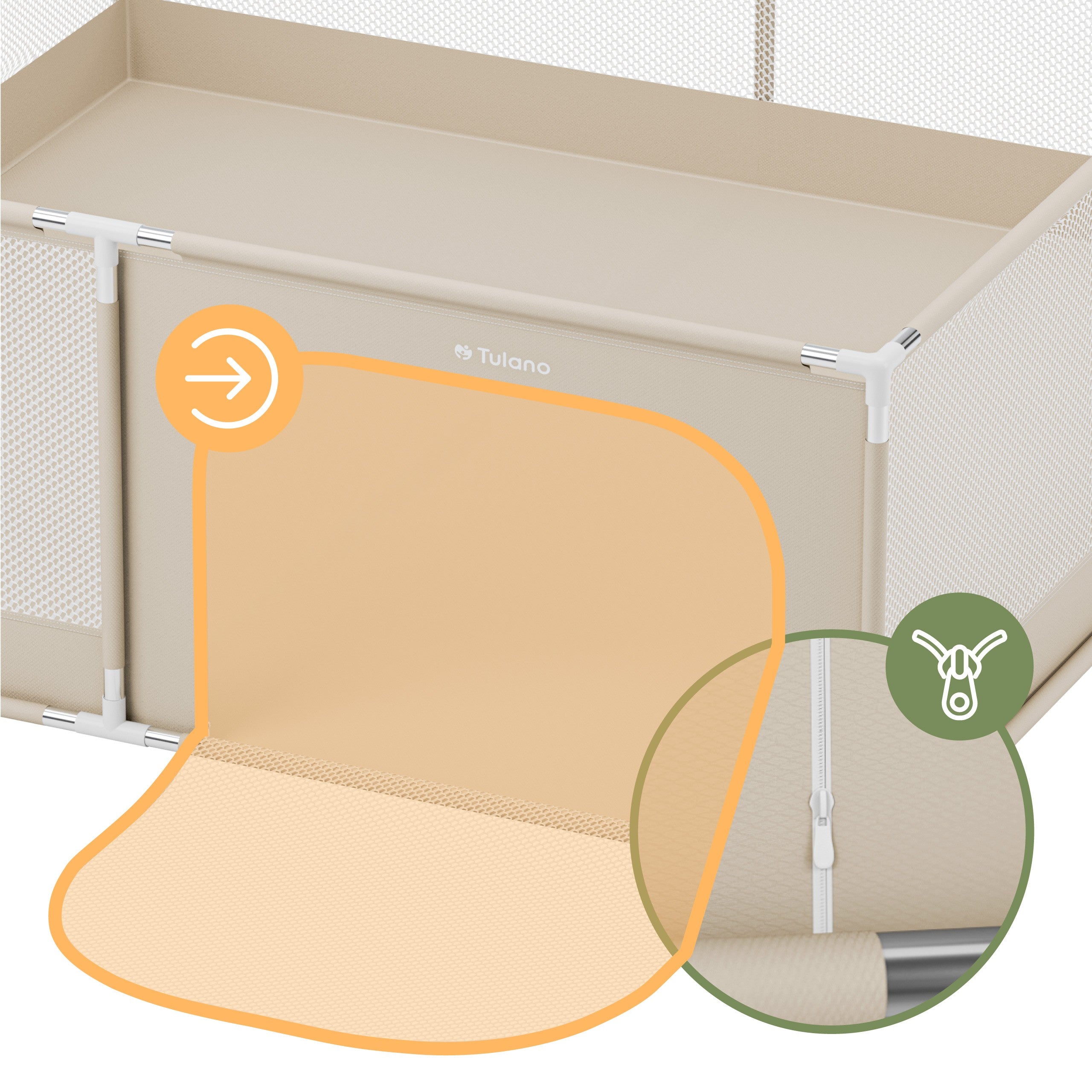 OUTLET Cuna de viaje Tulano Cozy 28 Beige - 200 cm