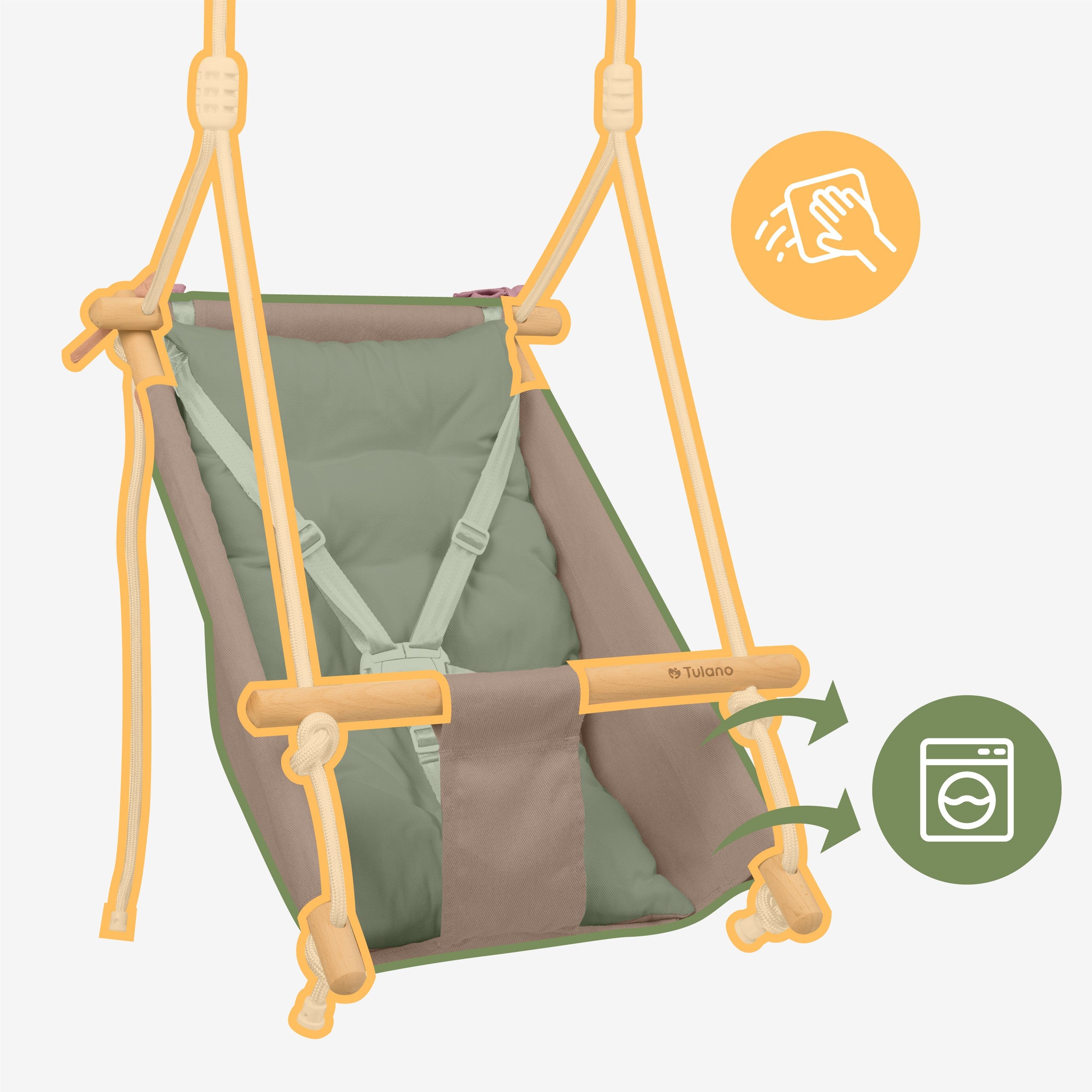 Columpio-mecedora para niños TULANO Hop 40 rosa-gris