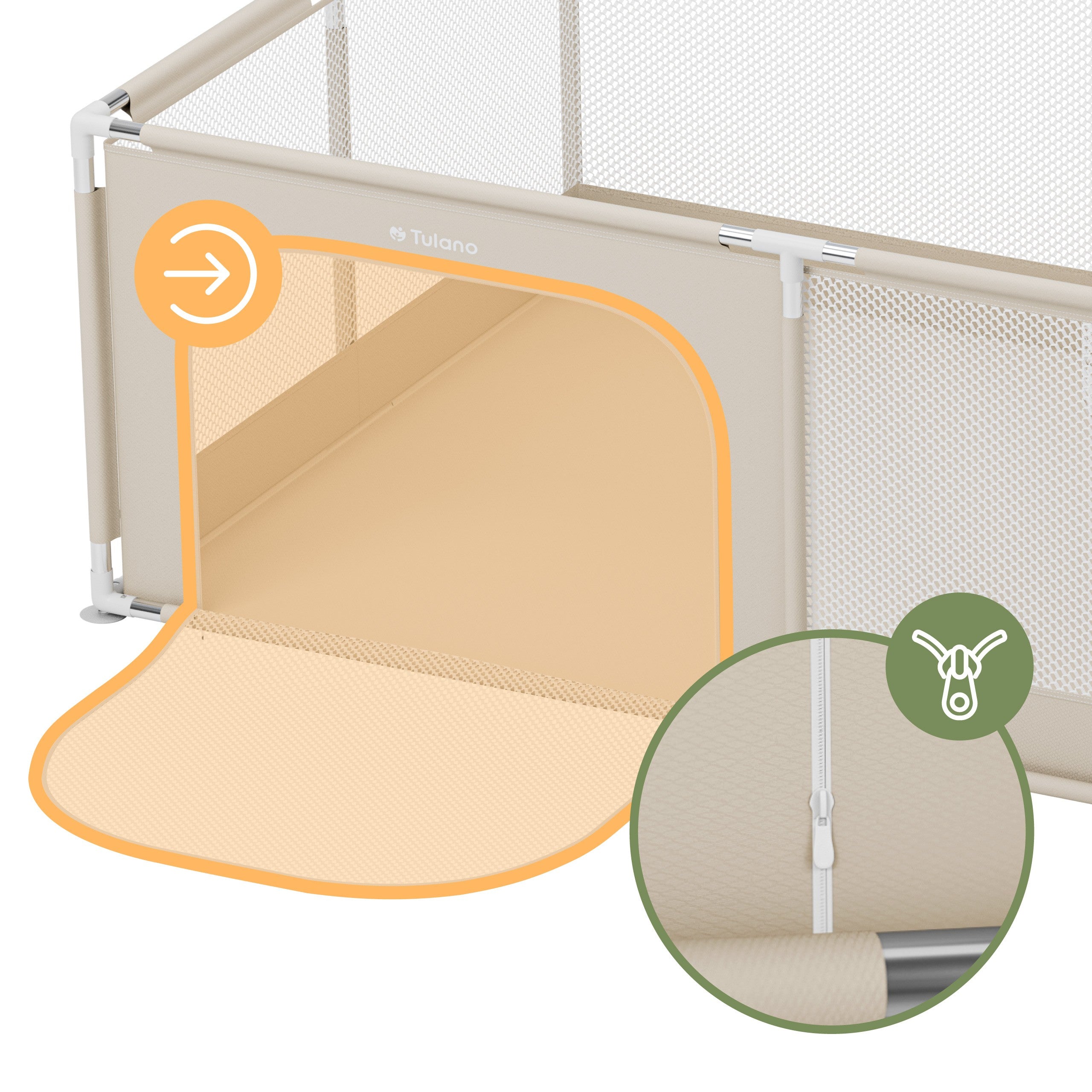 OUTLET Cuna de viaje Tulano Cozy 22 Beige - 180 cm