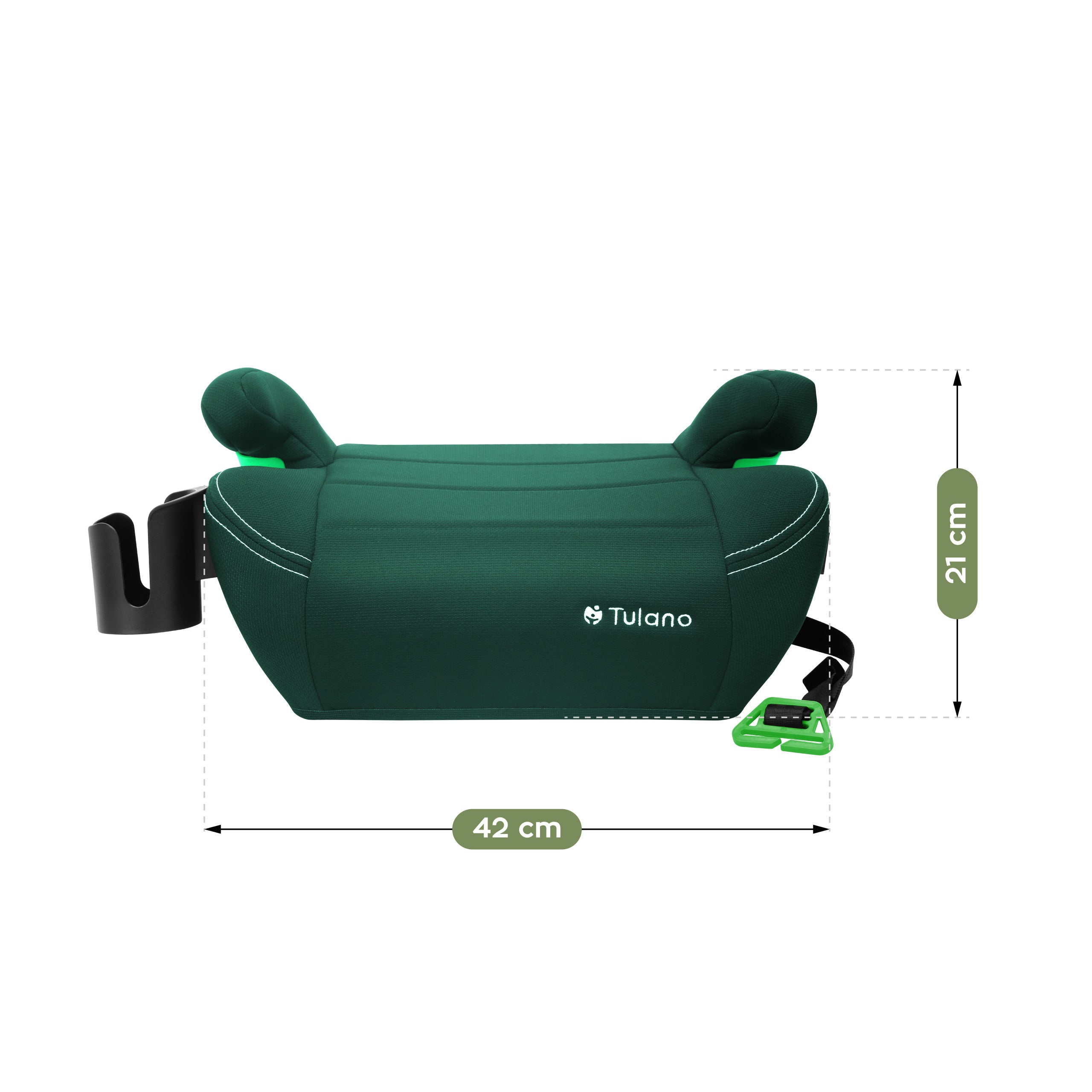 Silla de coche con base Tulano Cabby 25 Green, 125-150 cm, I-Size