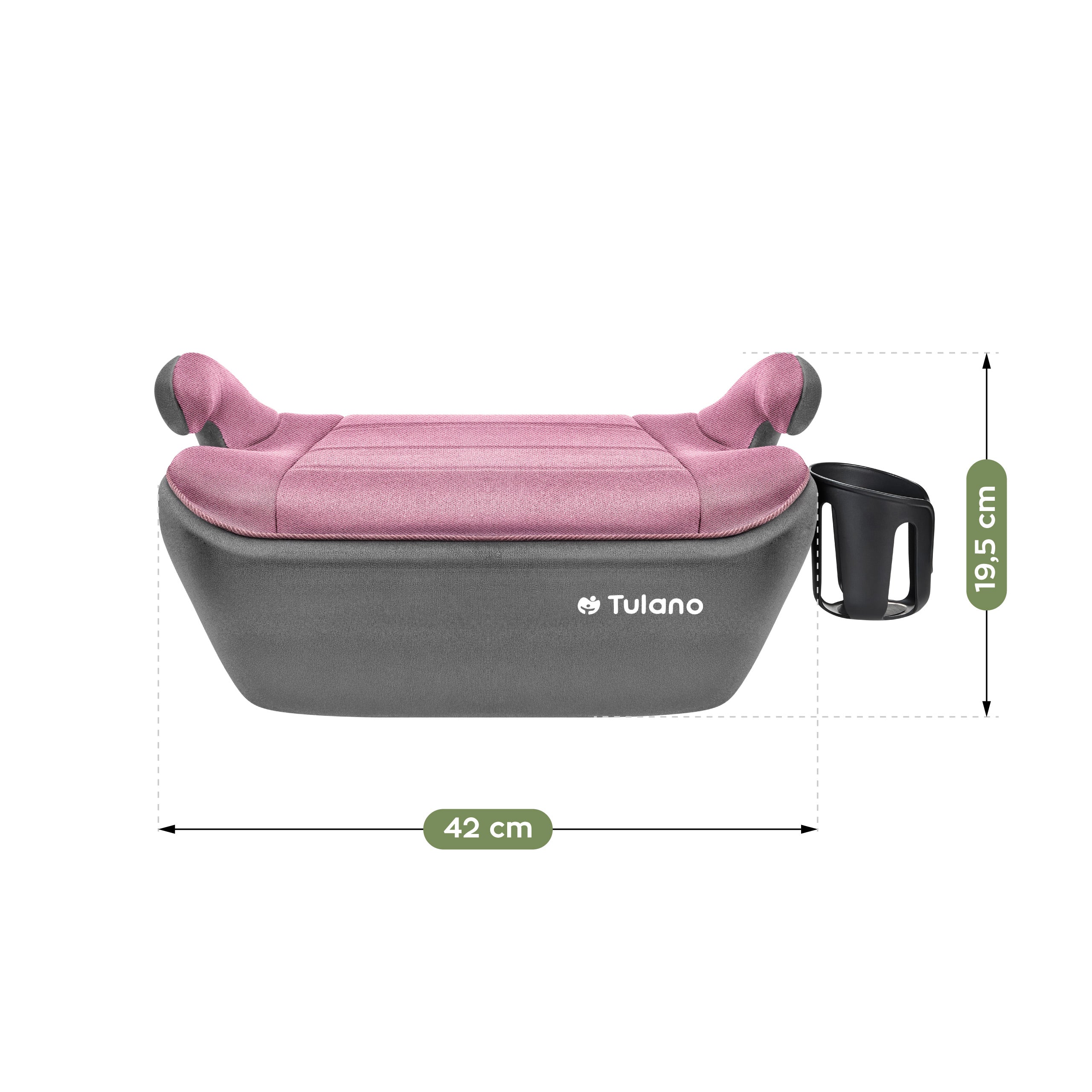 Silla de coche con base Tulano Cabby 30 rosa-gris