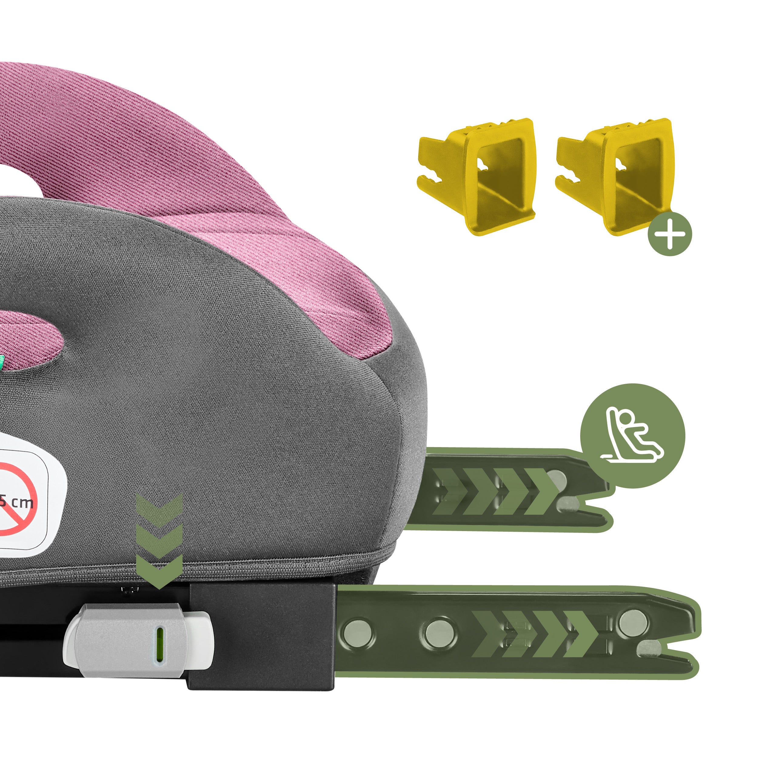 Silla de coche con base Tulano Cabby 30 rosa-gris