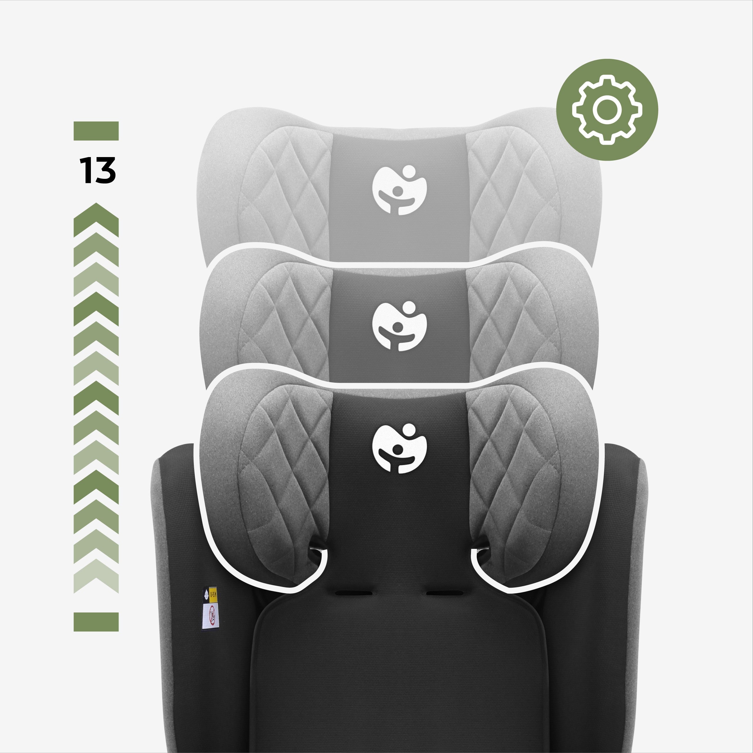 Silla de coche Tulano Zooma 25 Gris - Negro 76-150 cm I-Size
