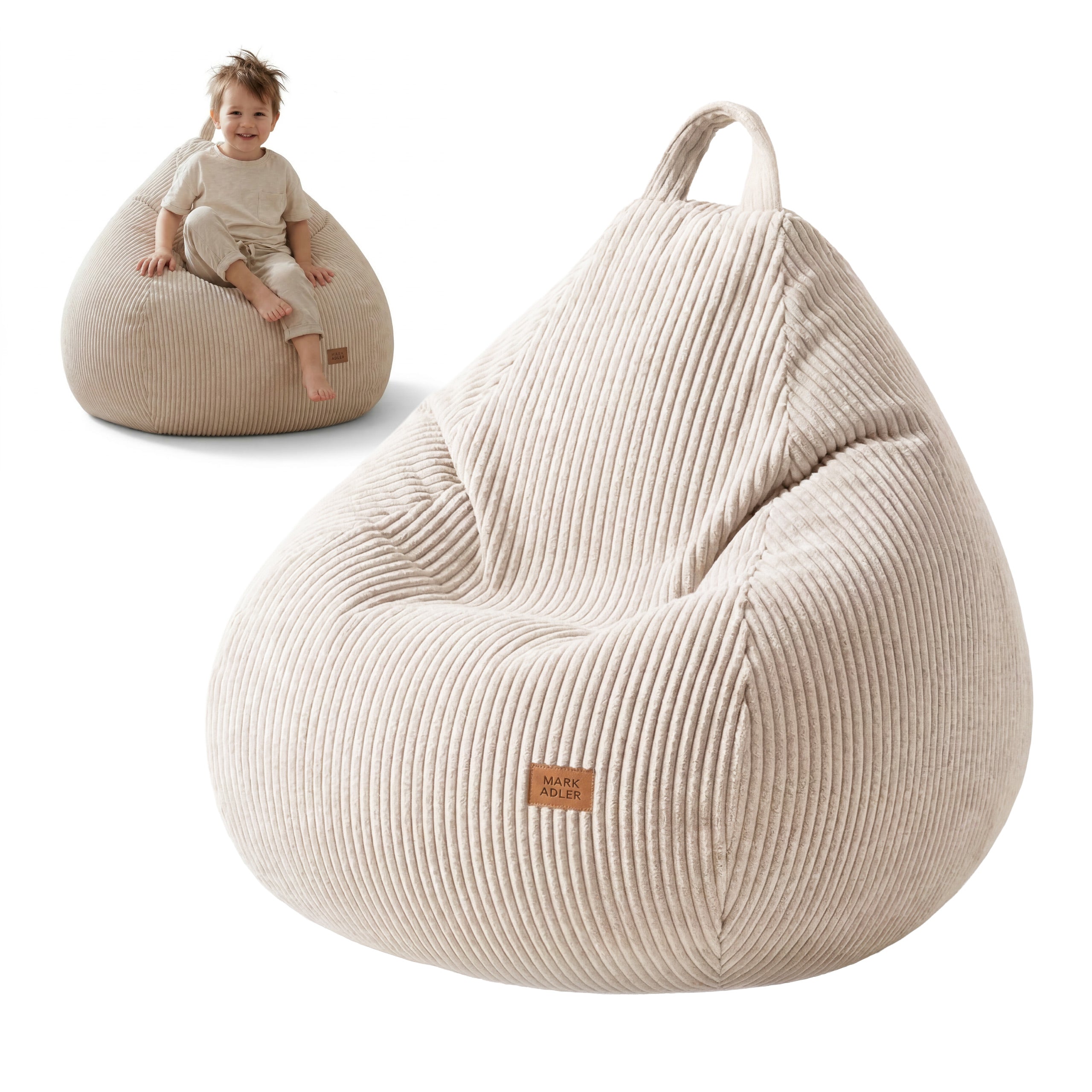 Puf tipo saco de pana beige Mark Adler Comfy 1.0 Beige