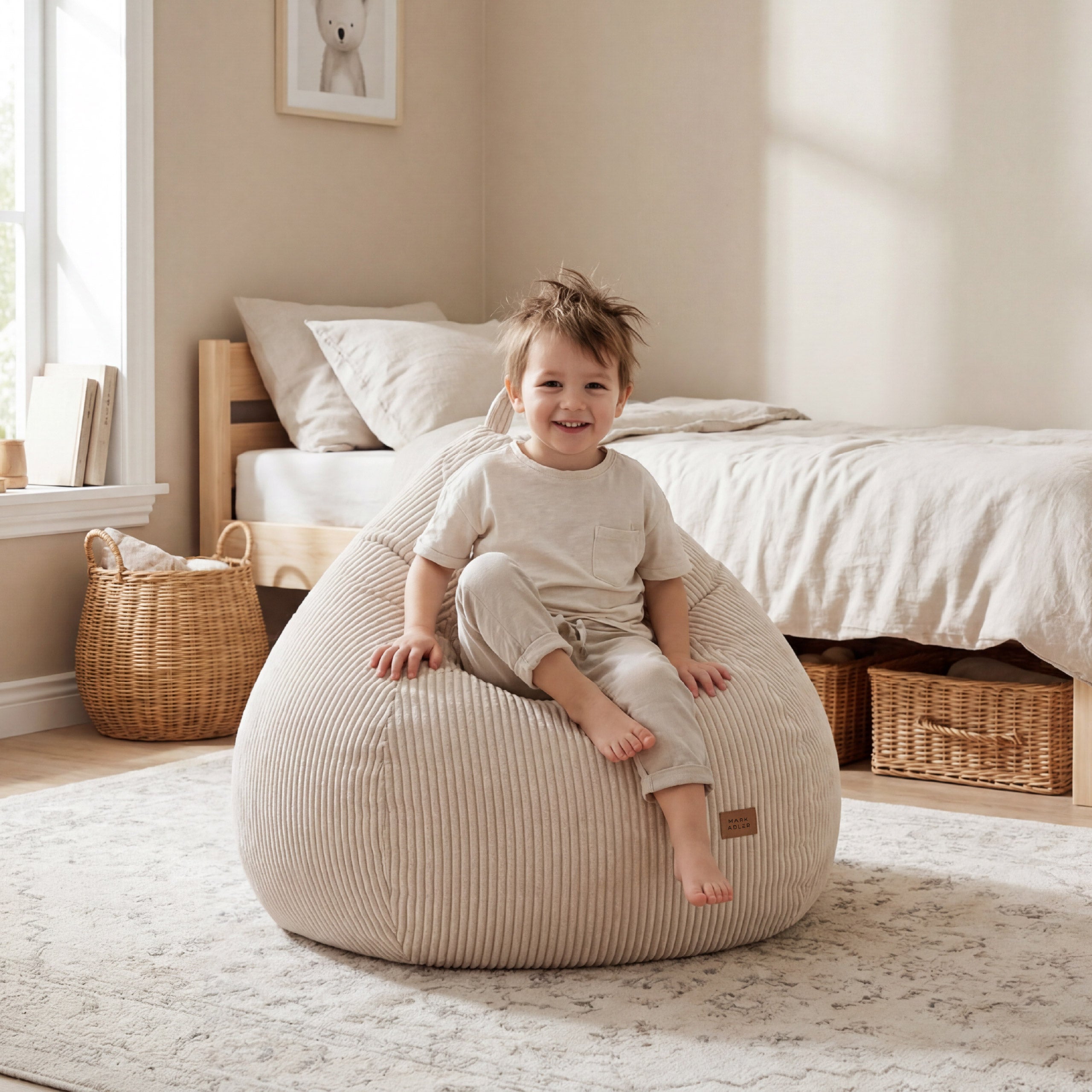 Puf tipo saco de pana beige Mark Adler Comfy 1.0 Beige