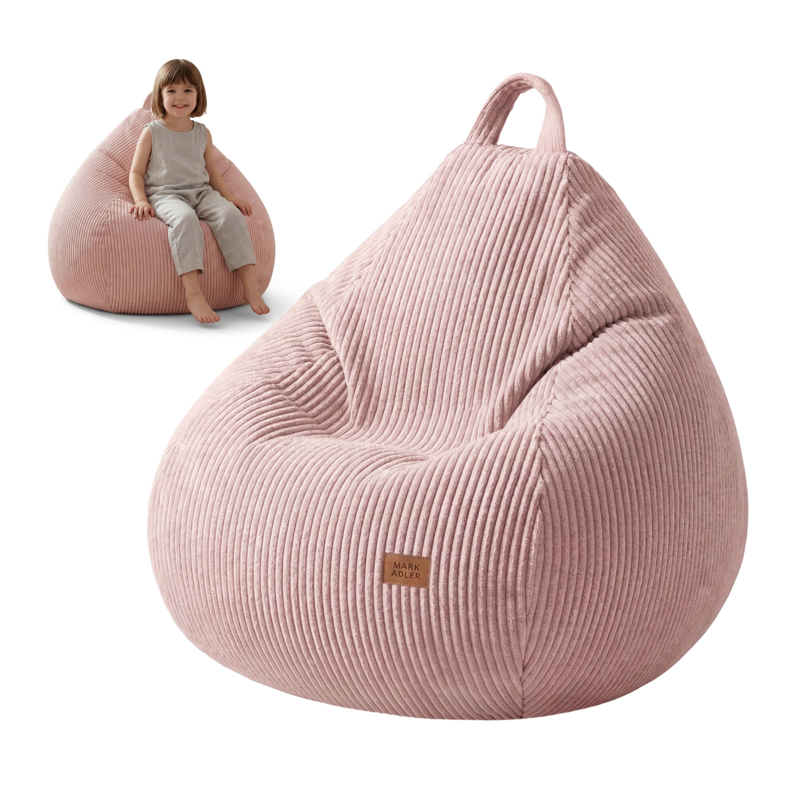Puf tipo saco de pana gris Mark Adler Comfy 1.0 Pink