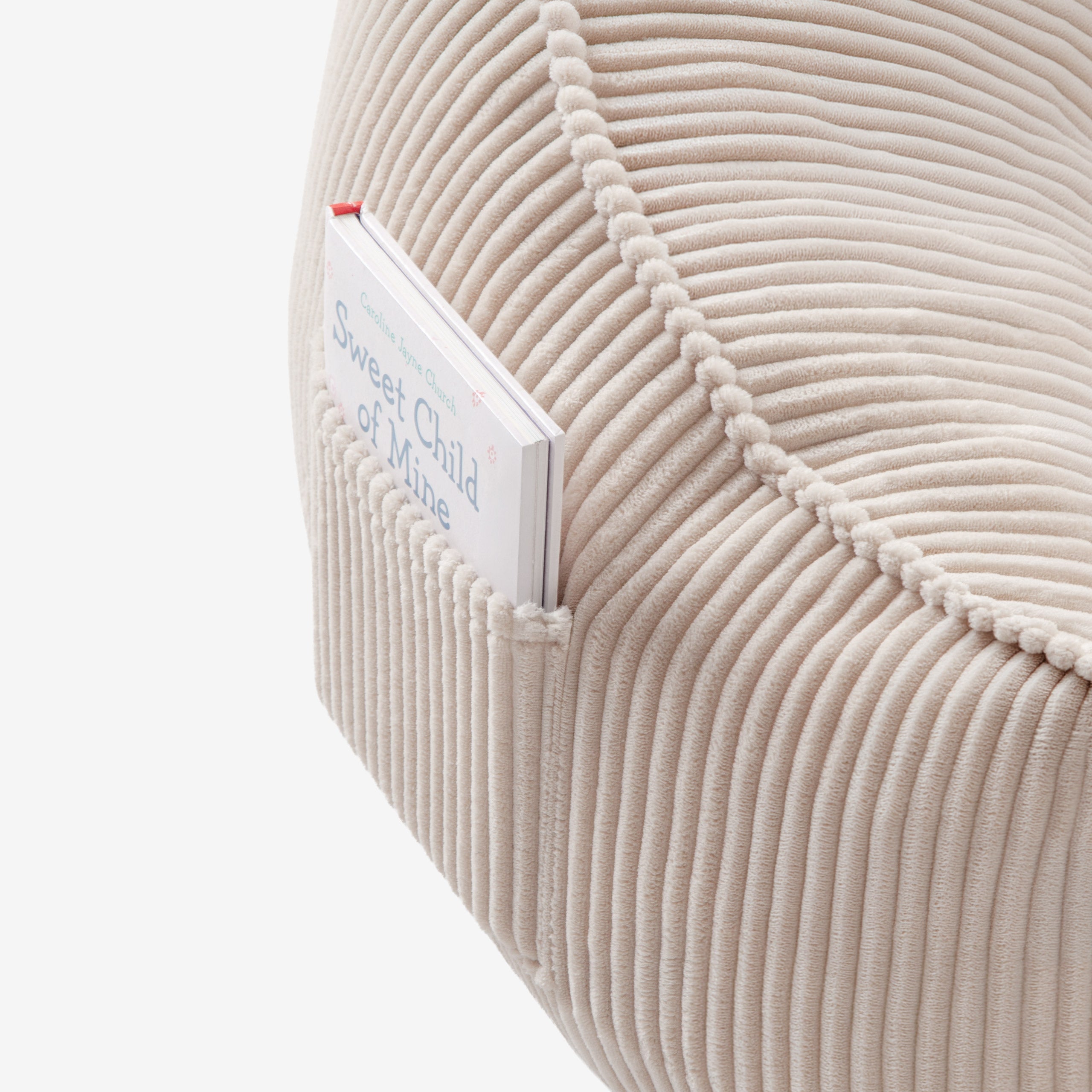 Sillón puf de pana con respaldo Mark Adler Comfy 4.0 Beige