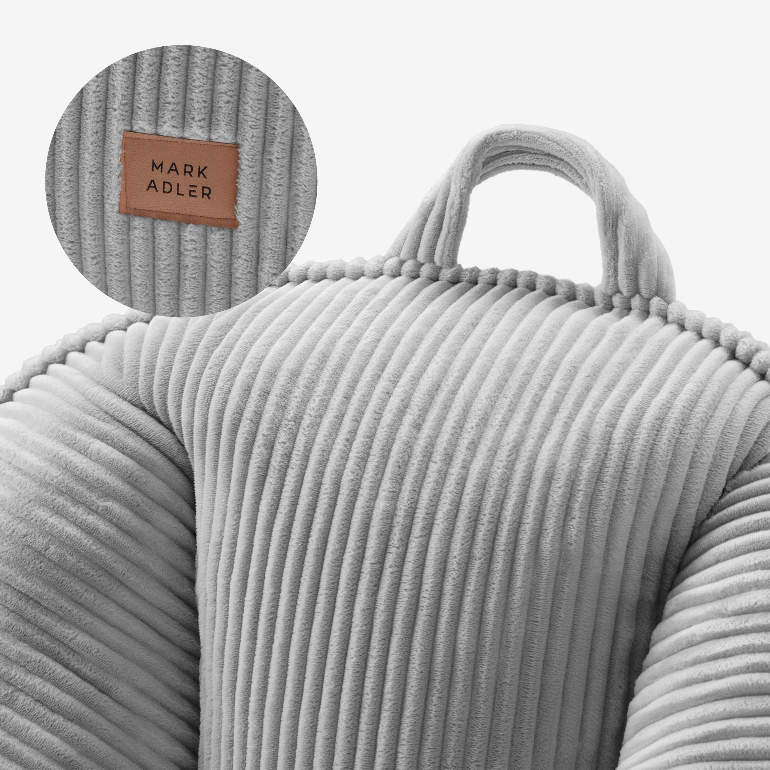 Sillón puf de pana con respaldo Mark Adler Comfy 4.0 Grey