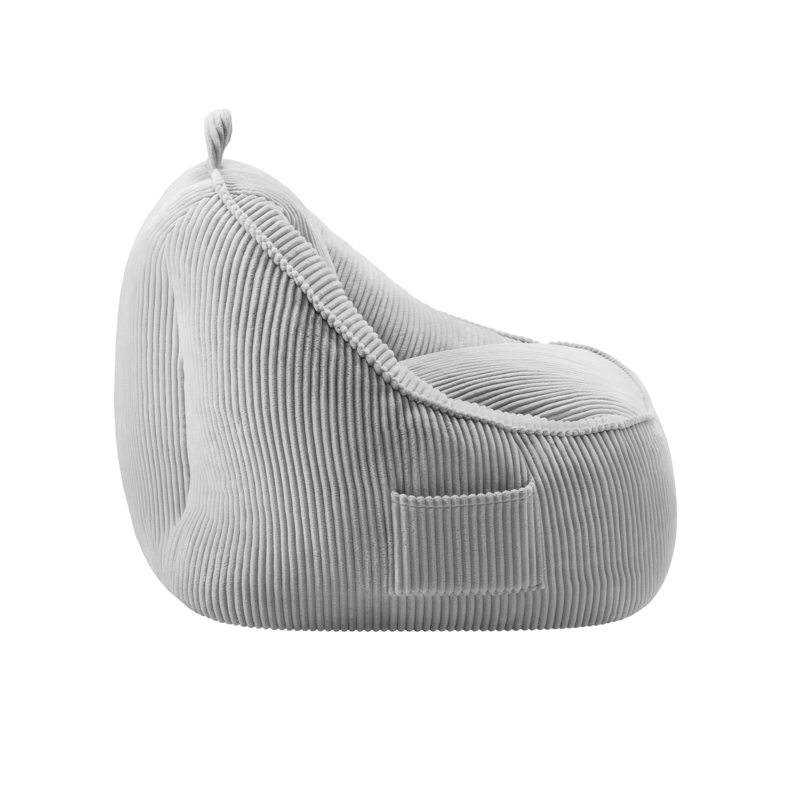 Sillón puf de pana con respaldo Mark Adler Comfy 4.0 Grey