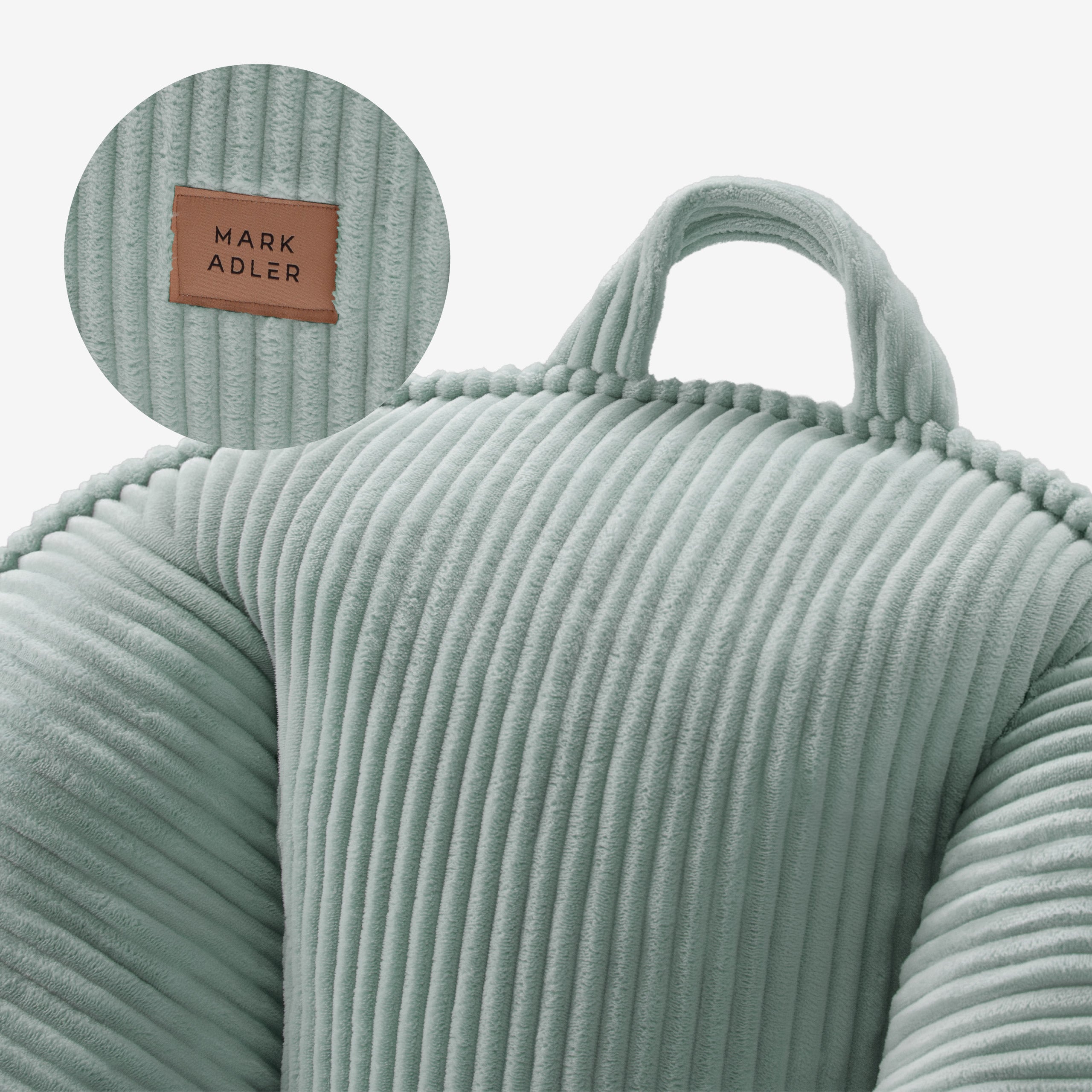 Sillón puf de pana con respaldo Mark Adler Comfy 4.0 Sage