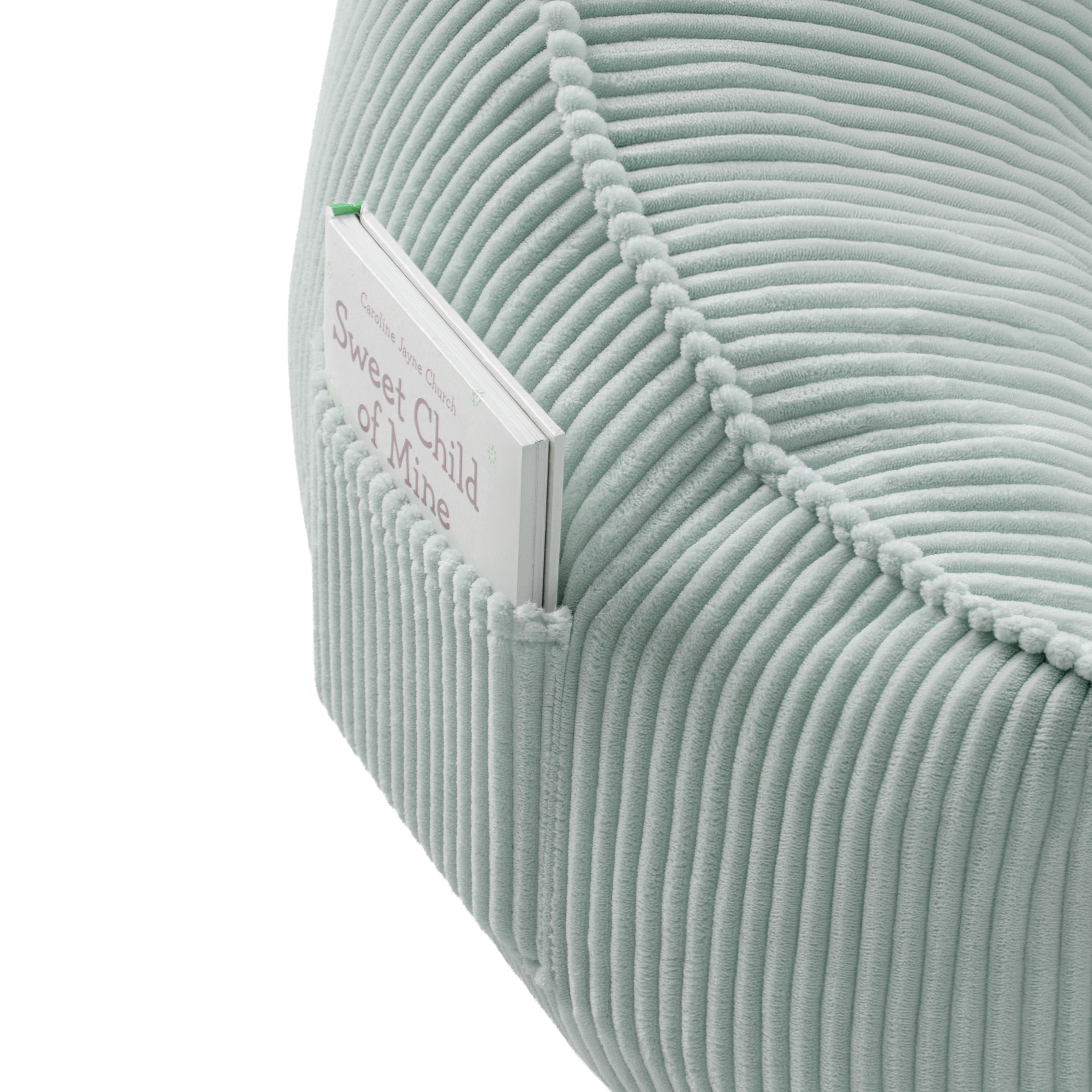 Sillón puf de pana con respaldo Mark Adler Comfy 4.0 Sage