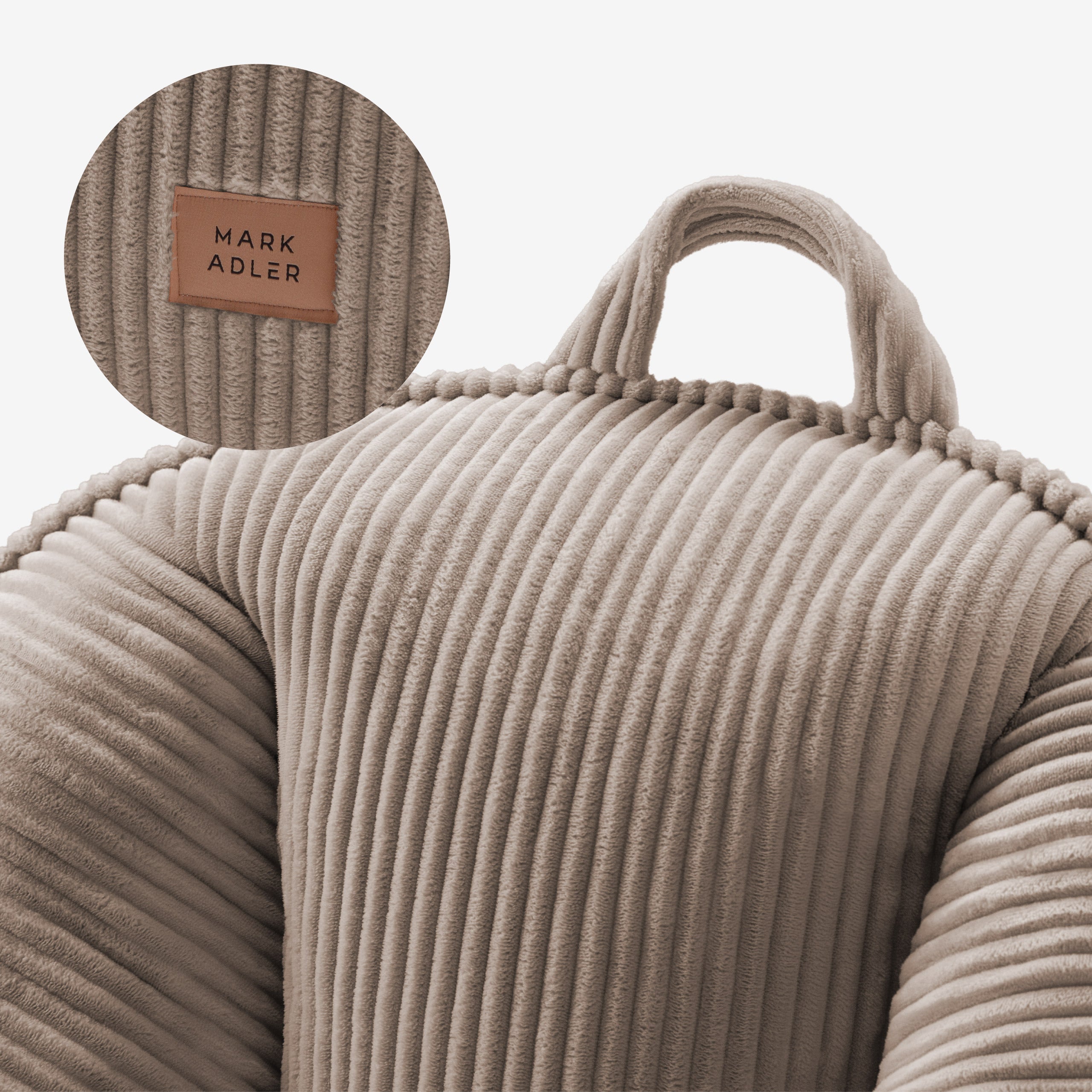 Sillón puf de pana con respaldo Mark Adler Comfy 4.0 Taupe