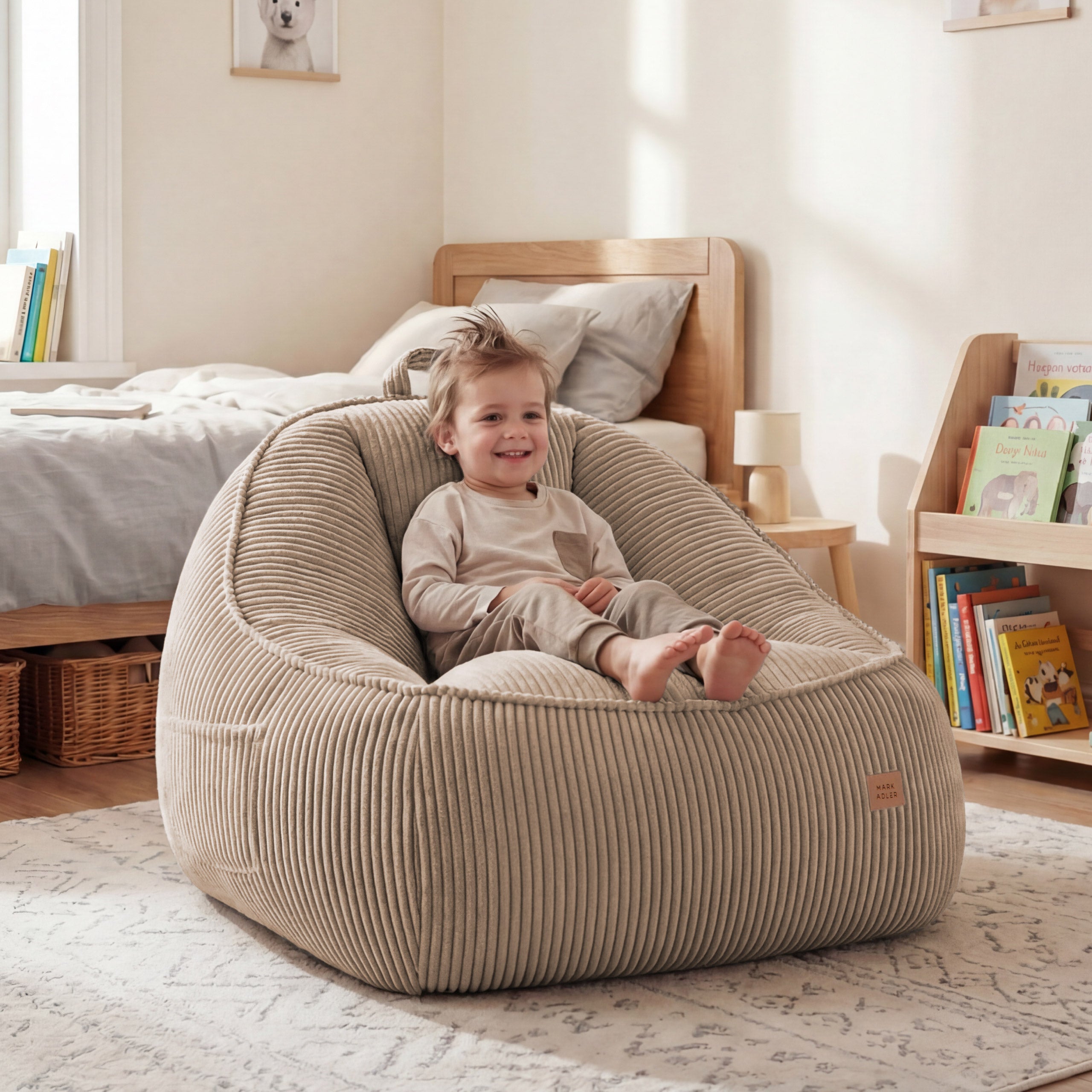 Sillón puf de pana con respaldo Mark Adler Comfy 4.0 Taupe