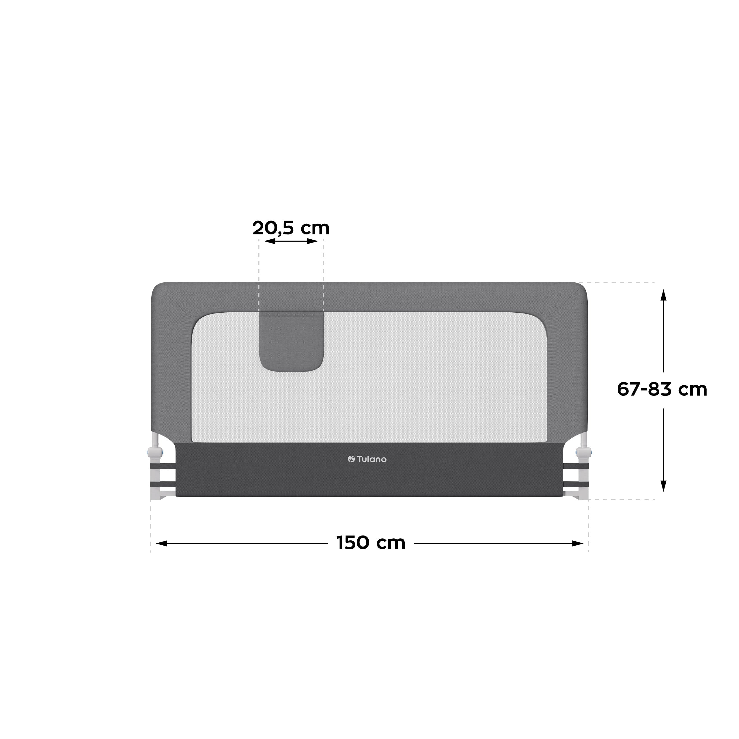 Barandilla de seguridad para cama de 150 cm Tulano Cover 25 Grey