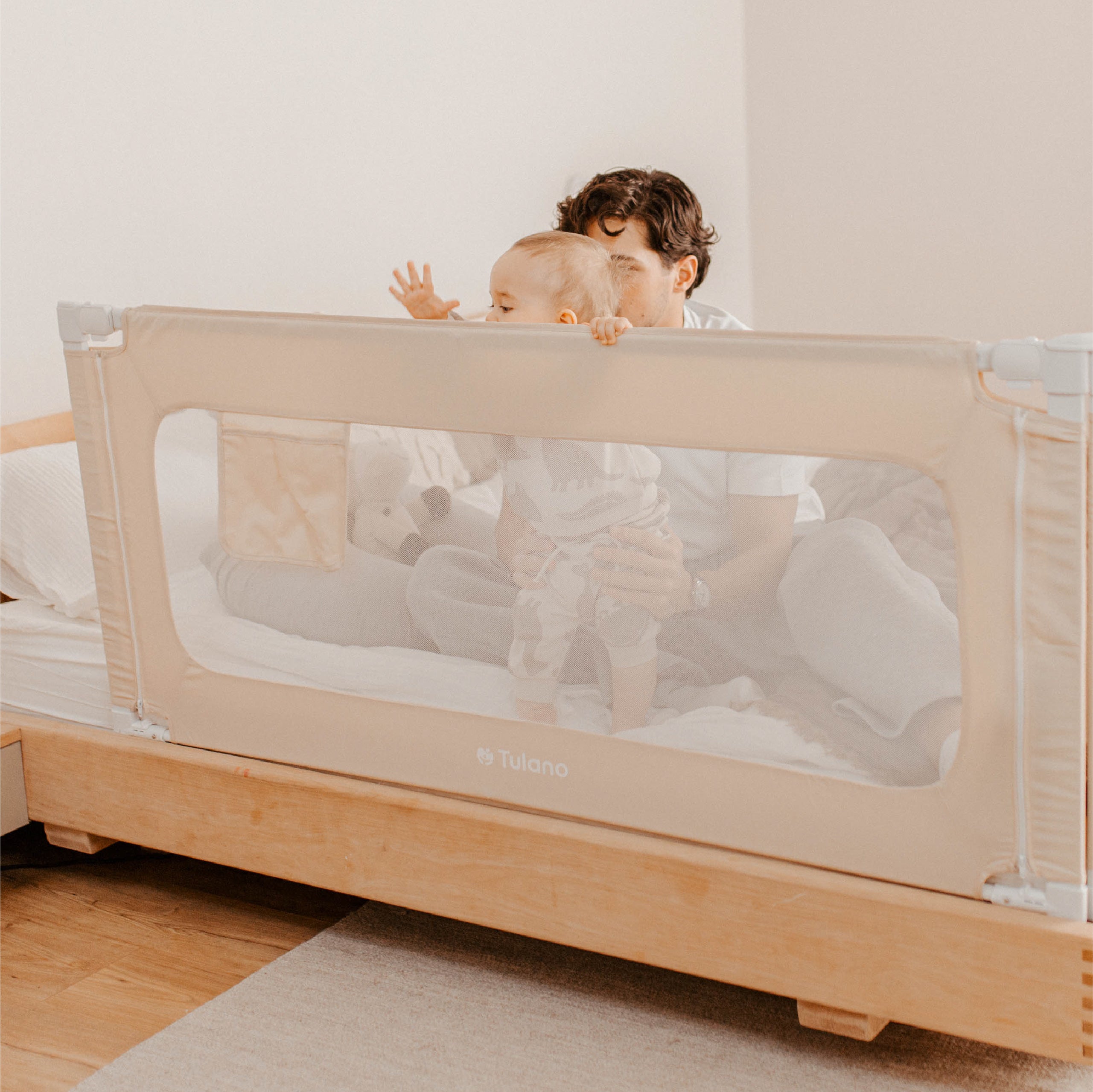 Barandilla de seguridad para cama de 160 cm Tulano Cover 46 Beige