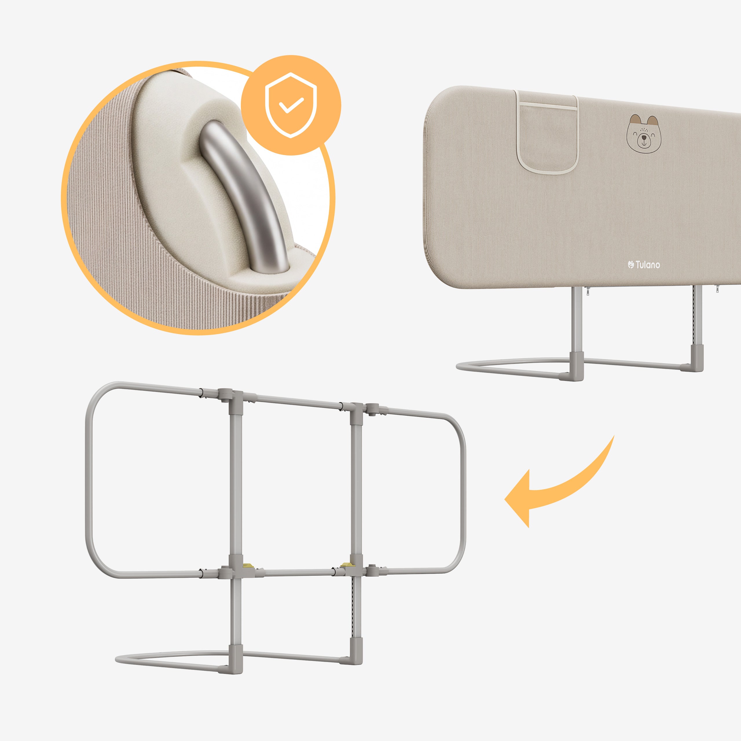 Barrera de cama para niños Tulano Cover 50 Beige