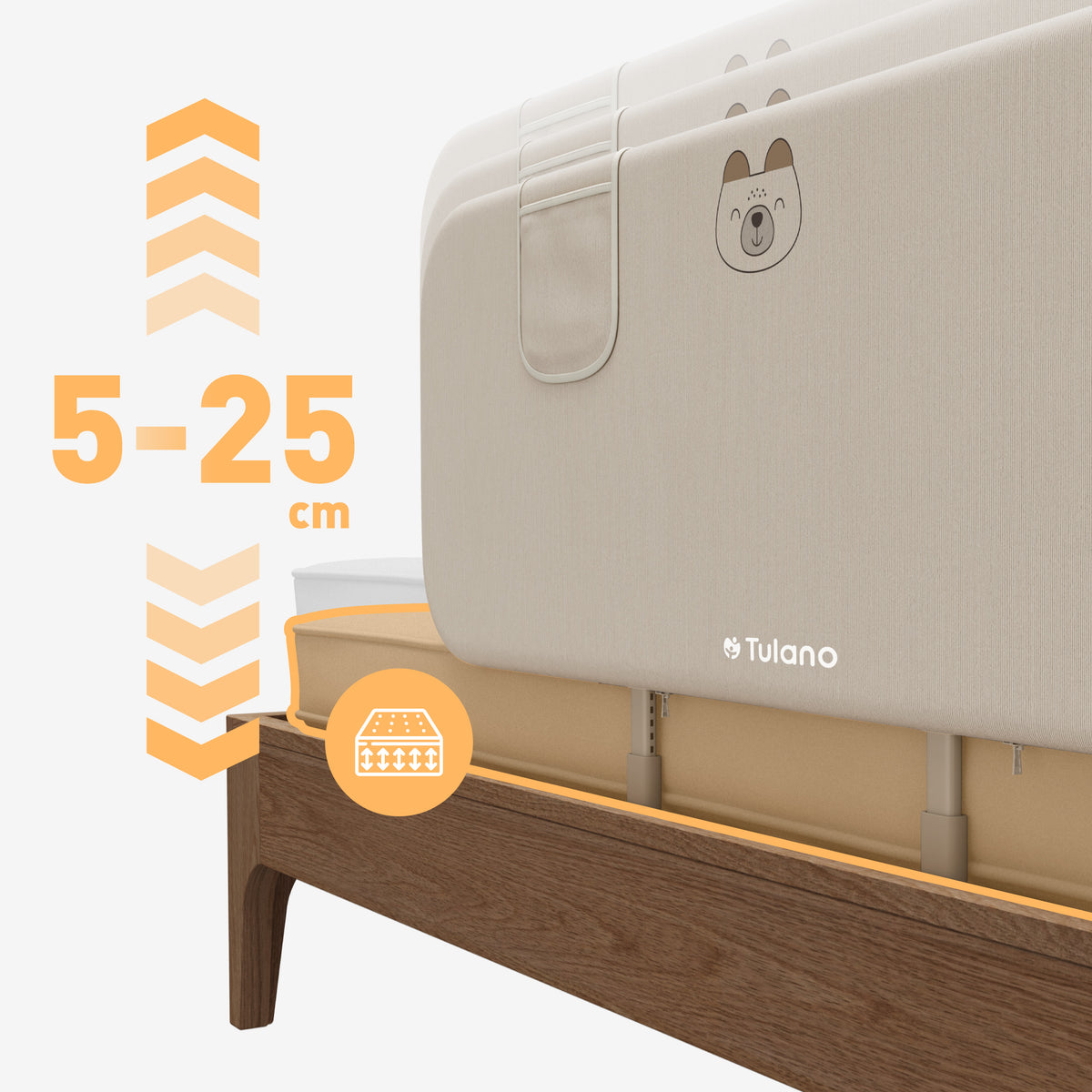 Barrera de cama para niños Tulano Cover 50 Beige