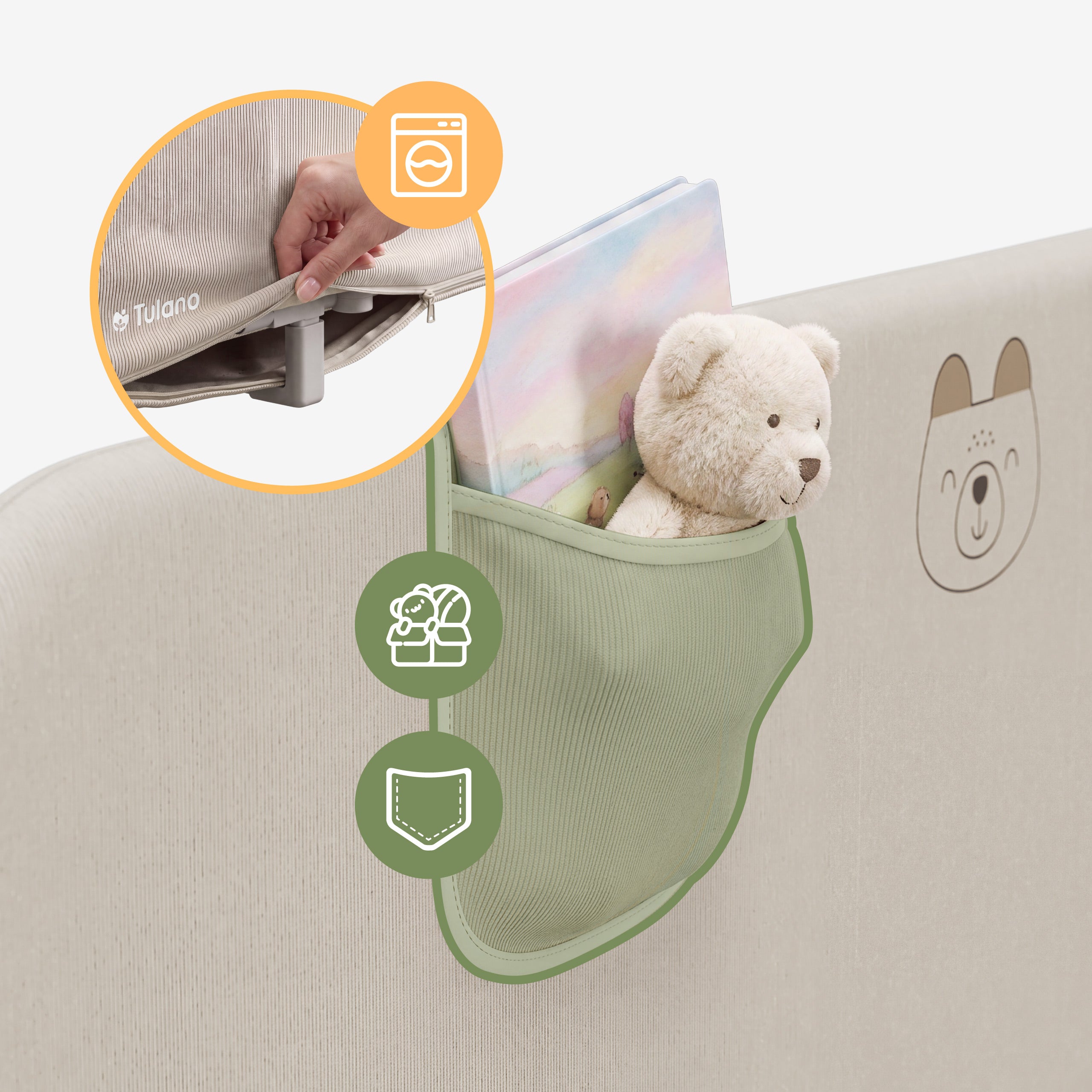 Barrera de cama para niños Tulano Cover 50 Beige