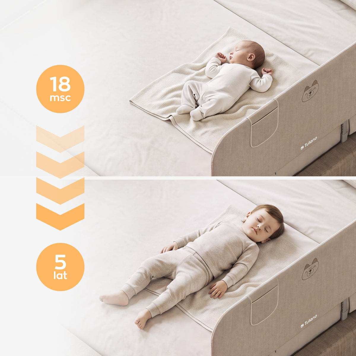 Barrera de cama para niños Tulano Cover 50 Beige