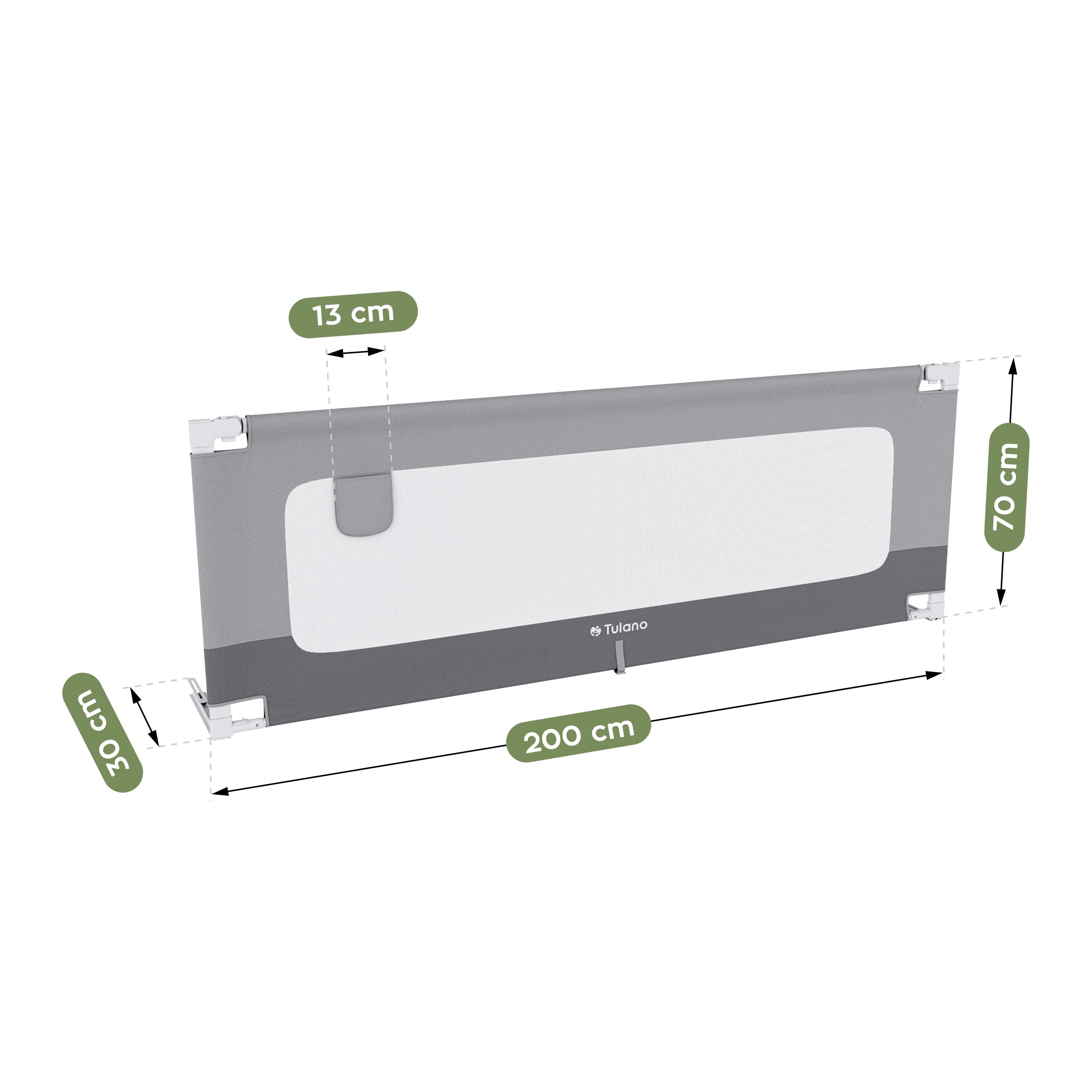 Barandilla de seguridad para cama de 200 cm Tulano Cover 40