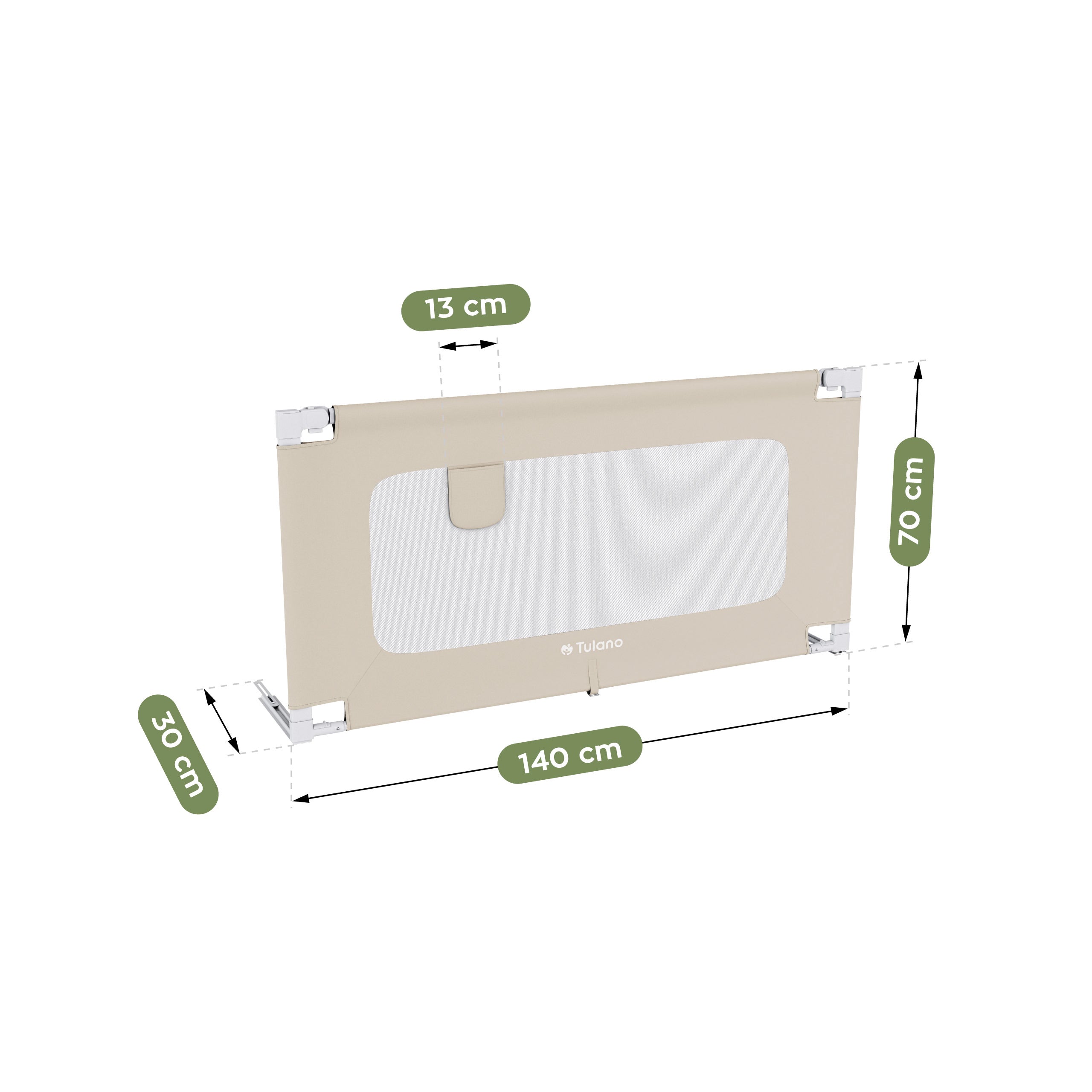 Barandilla de seguridad para cama de 140 cm Tulano Cover 44 Beige