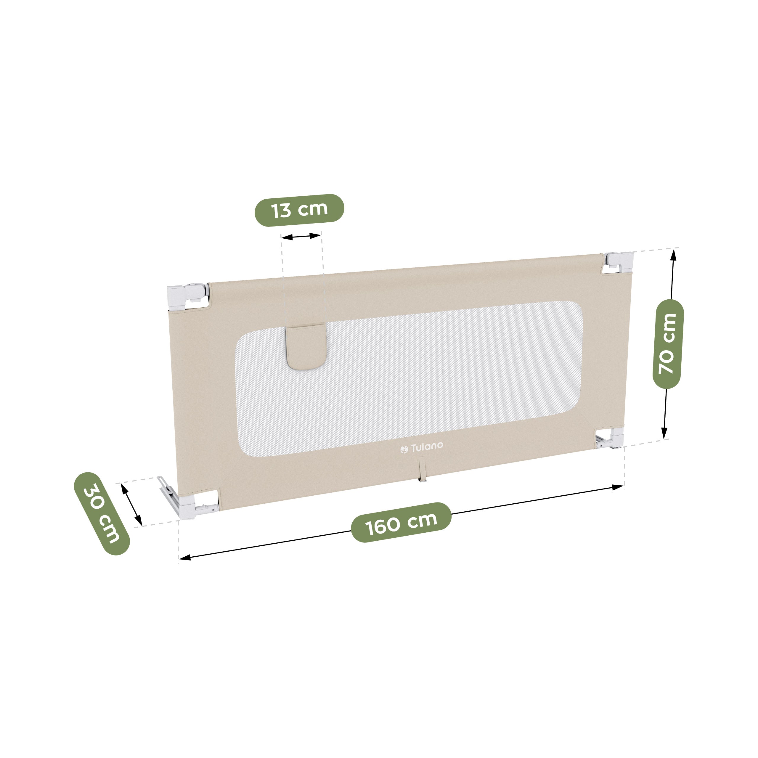 Barandilla de seguridad para cama de 160 cm Tulano Cover 46 Beige