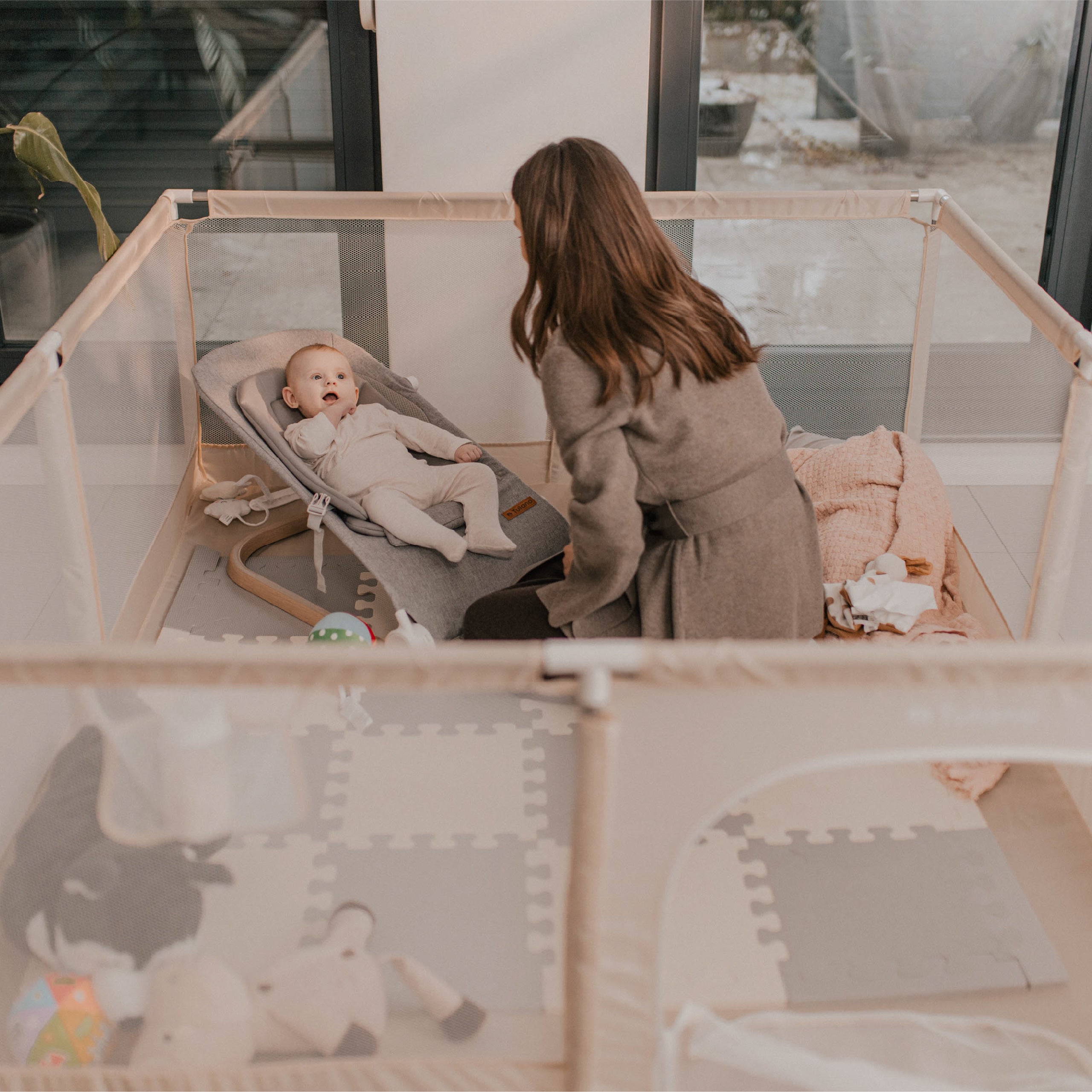 Parque infantil Tulano Cozy 25 Beige - 150 cm