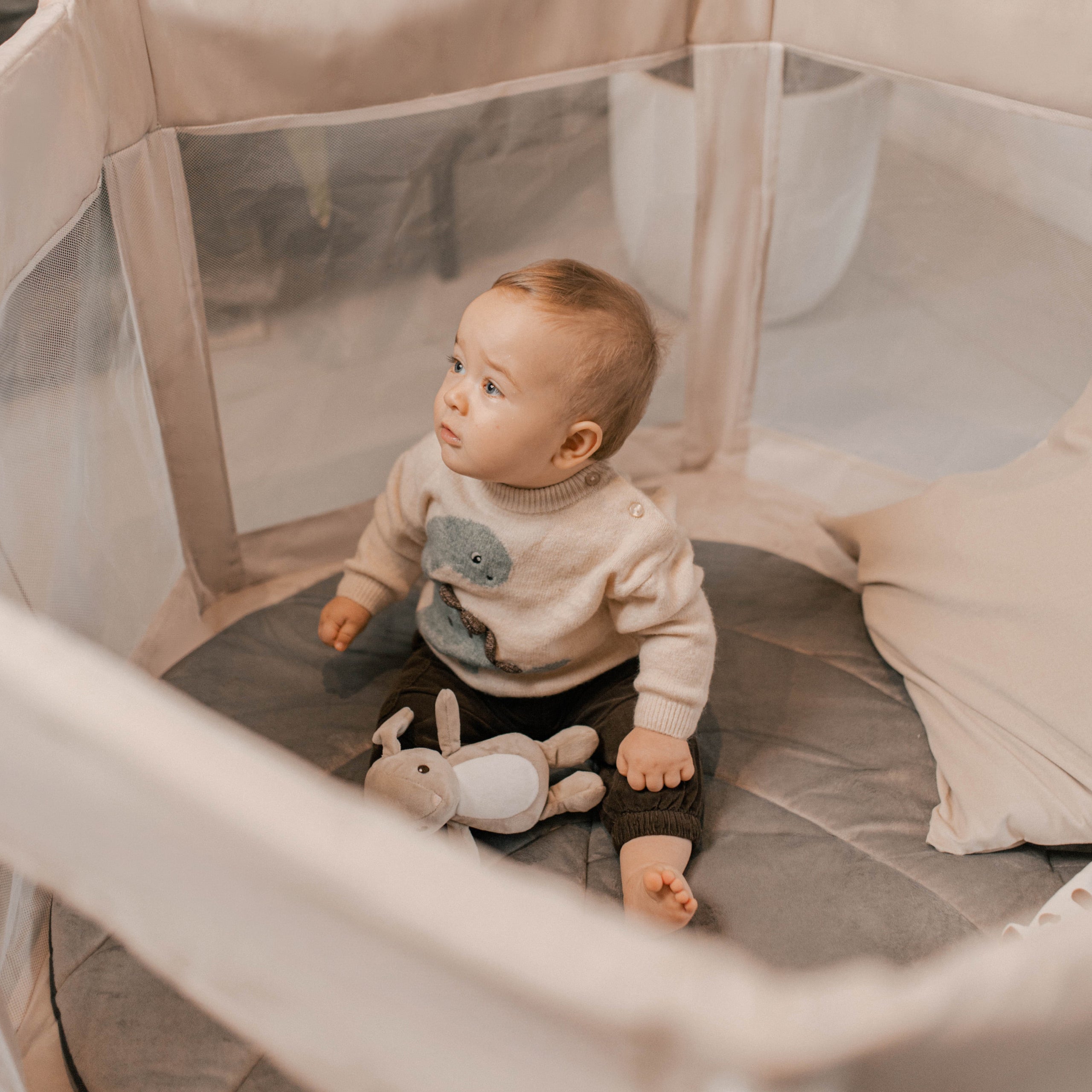 Parque plegable para bebés Tulano Cozy 30 Beige